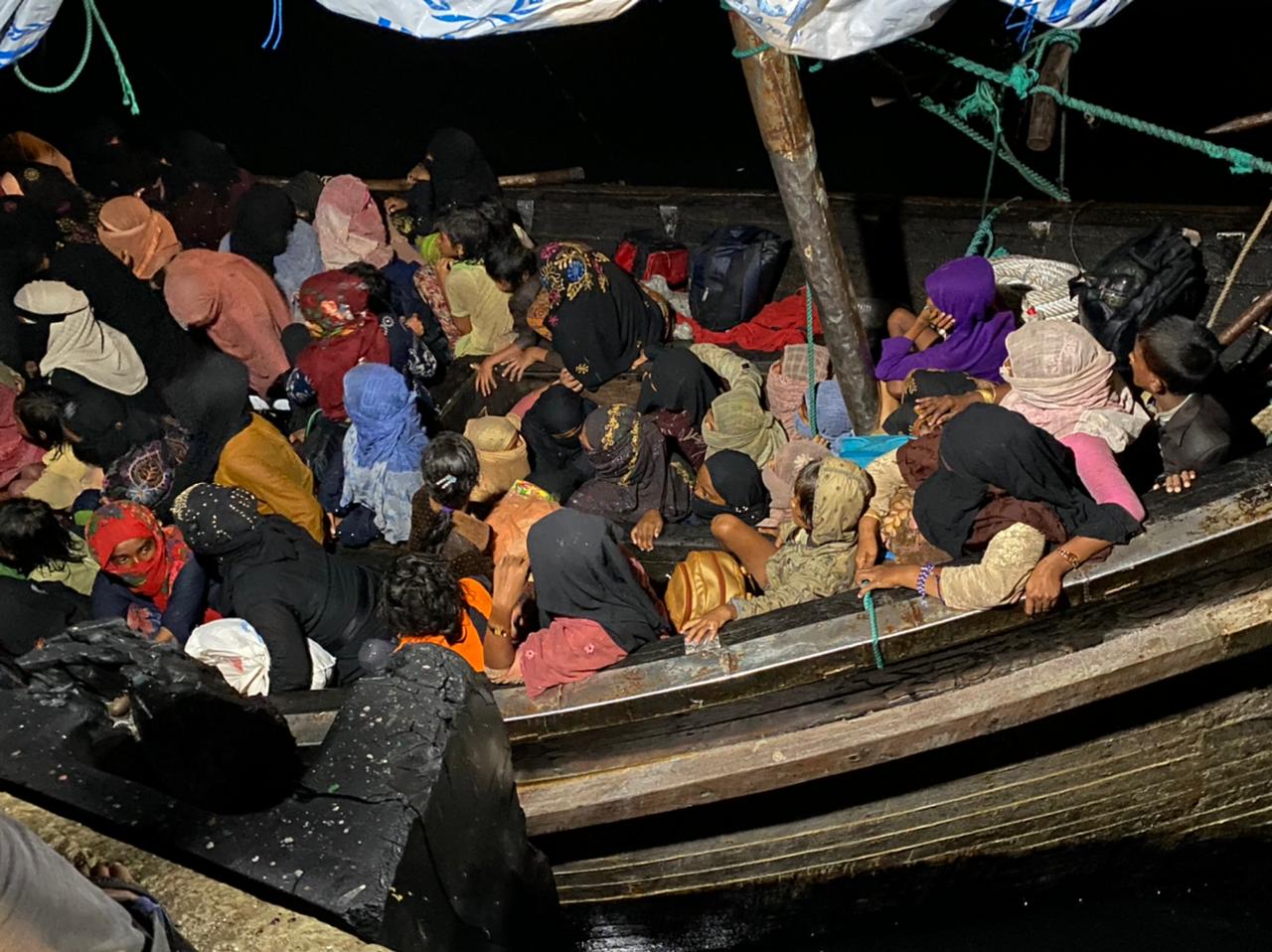 The rescue ends days of talks after the stricken wooden vessel, carrying more than 100 Rohingya refugees, was first spotted by fishermen bobbing in waters off the coast of Aceh on Sunday [Photo courtesy of Geutanyoe Foundation]