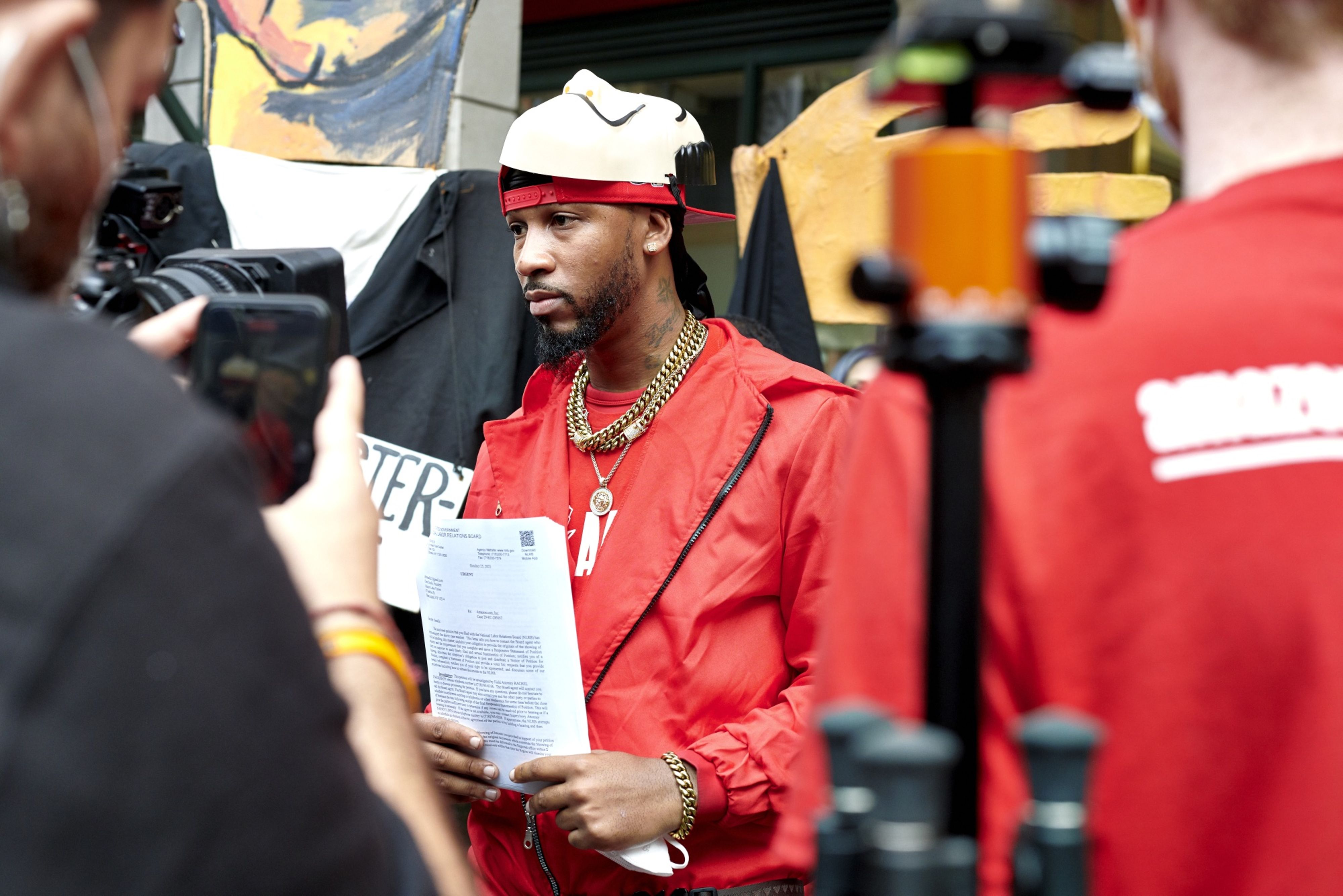 A leader of the group on Staten Island is Chris Smalls (pictured), who worked at Amazon for more than four years before the company fired him in 2020 for what the company said was a violation of safety guidelines [File: Bloomberg]