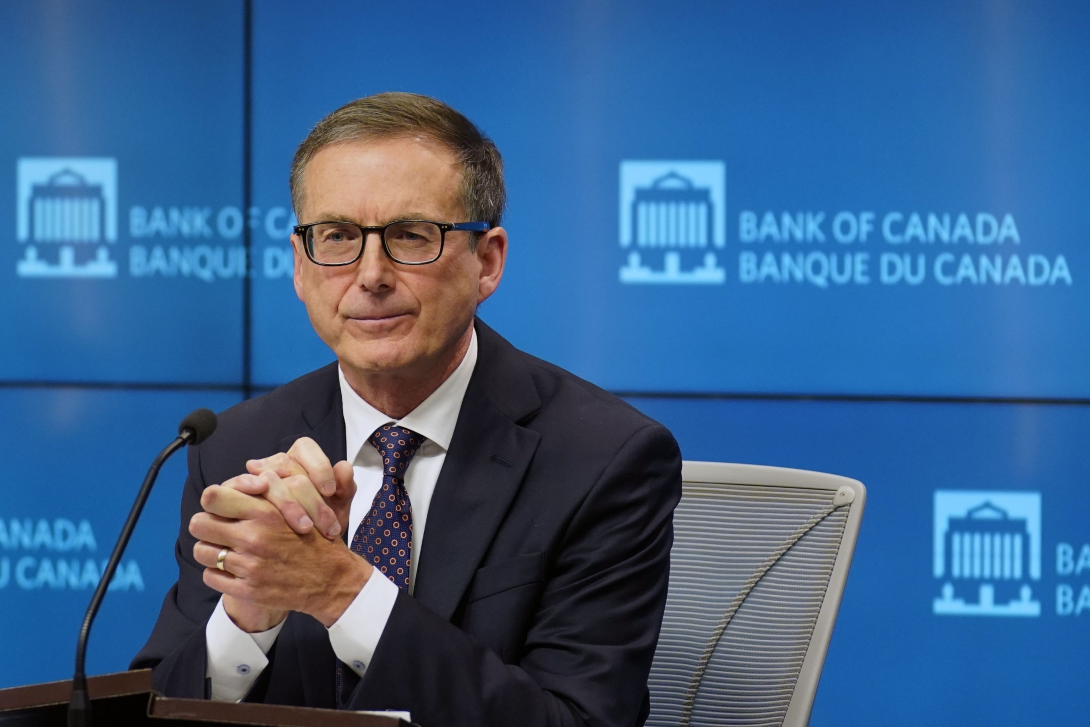 Bank of Canada Governor Tiff Macklem left the benchmark overnight rate unchanged at 0.25 percent and reiterated the economy continues to require considerable monetary policy support [File: Bloomberg]