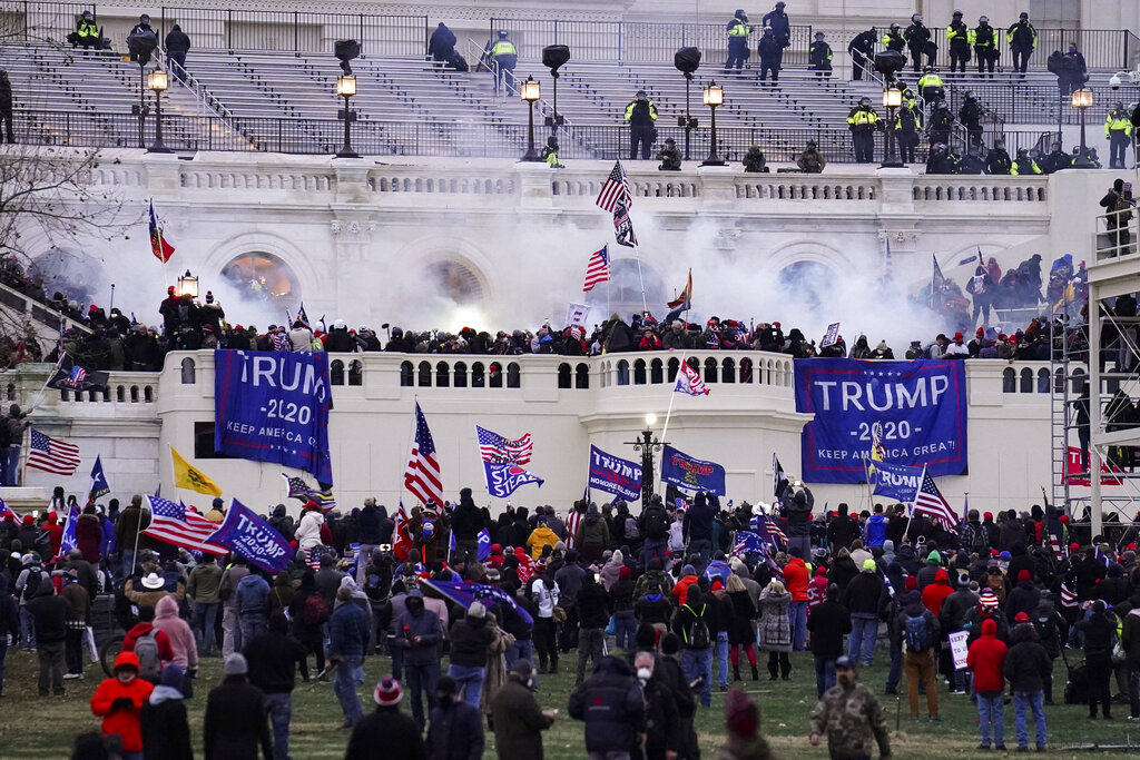 Trump supporters protesting at the US Capitol