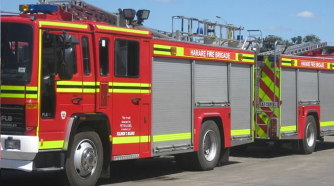 A fire truck in Harare, Zimbabwe