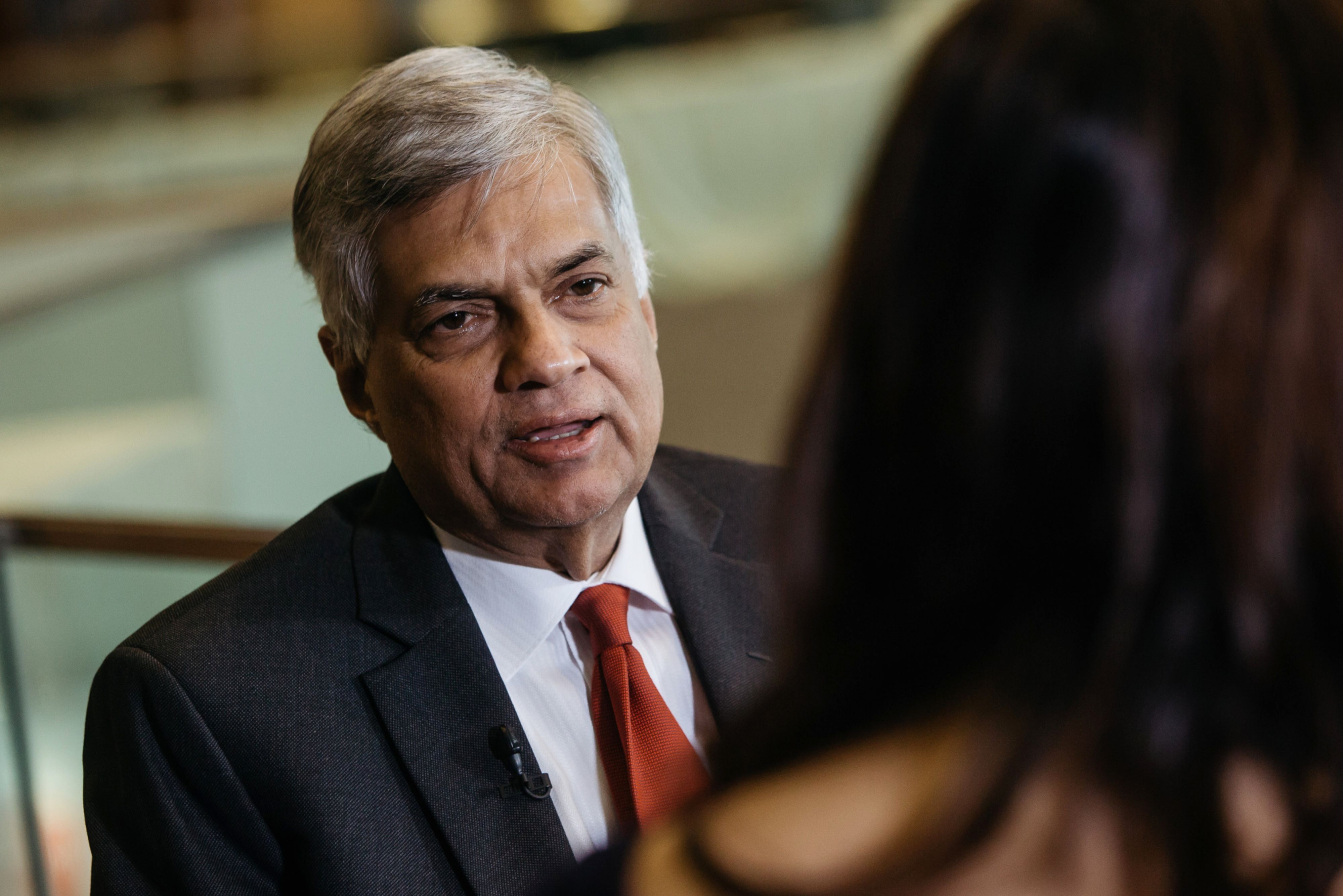 Ranil Wickremesinghe, Sri Lanka's prime minister, speaks during an interview