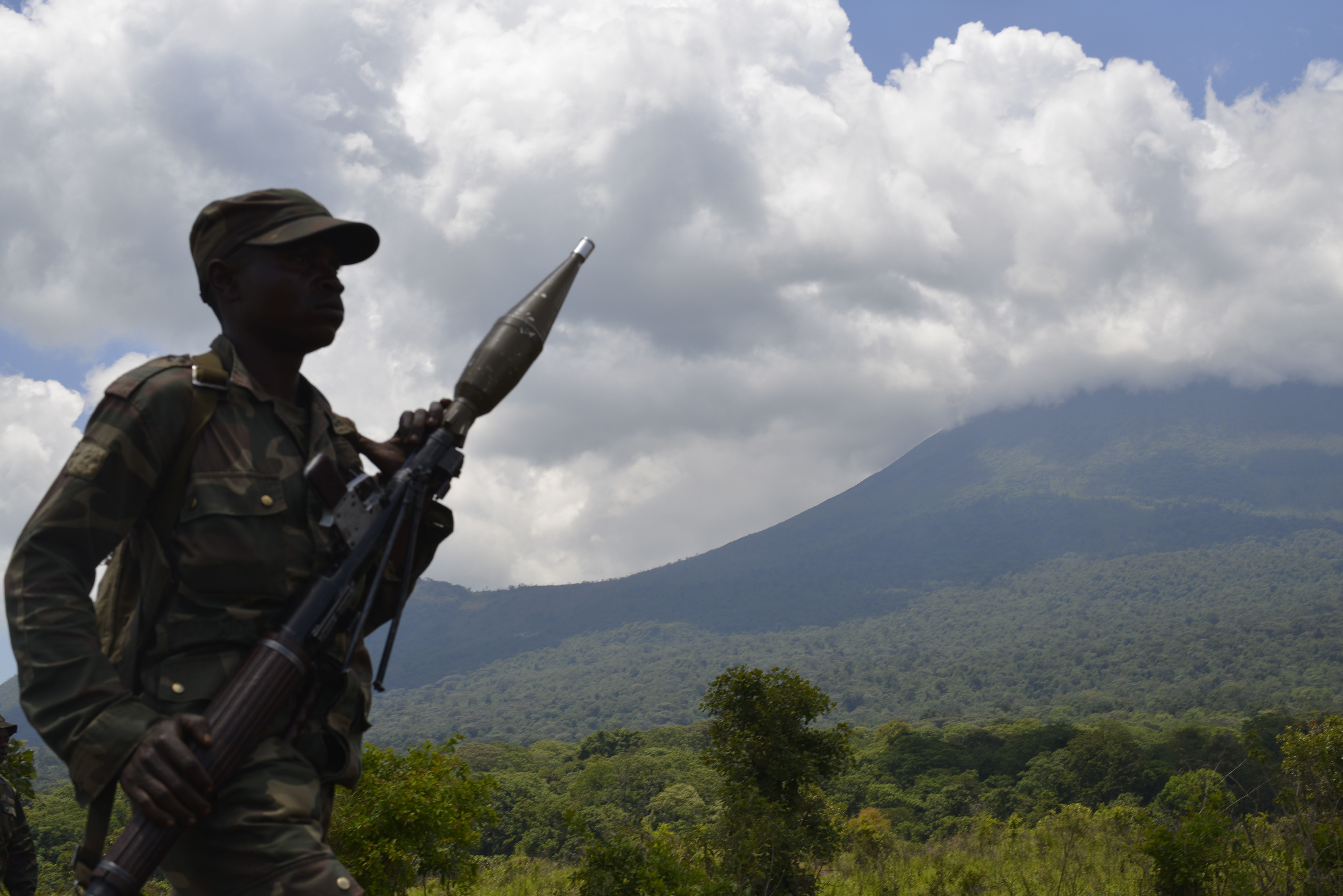 A Congolese soldier near the frontline during fighting with M23 rebels north of Goma in 2013 [File photo: Joseph Kay/AP]