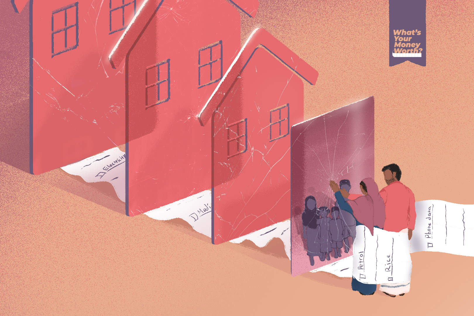 Drawing of a family in Sri Lanka