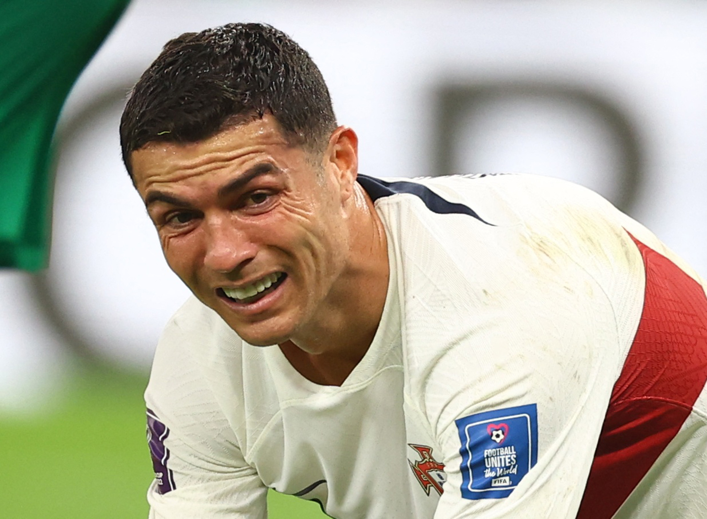Soccer Football - FIFA World Cup Qatar 2022 - Quarter Final - Morocco v Portugal - Al Thumama Stadium, Doha, Qatar - December 10, 2022 Portugal's Cristiano Ronaldo reacts after a Portugal's chance to score REUTERS/Carl Recine
