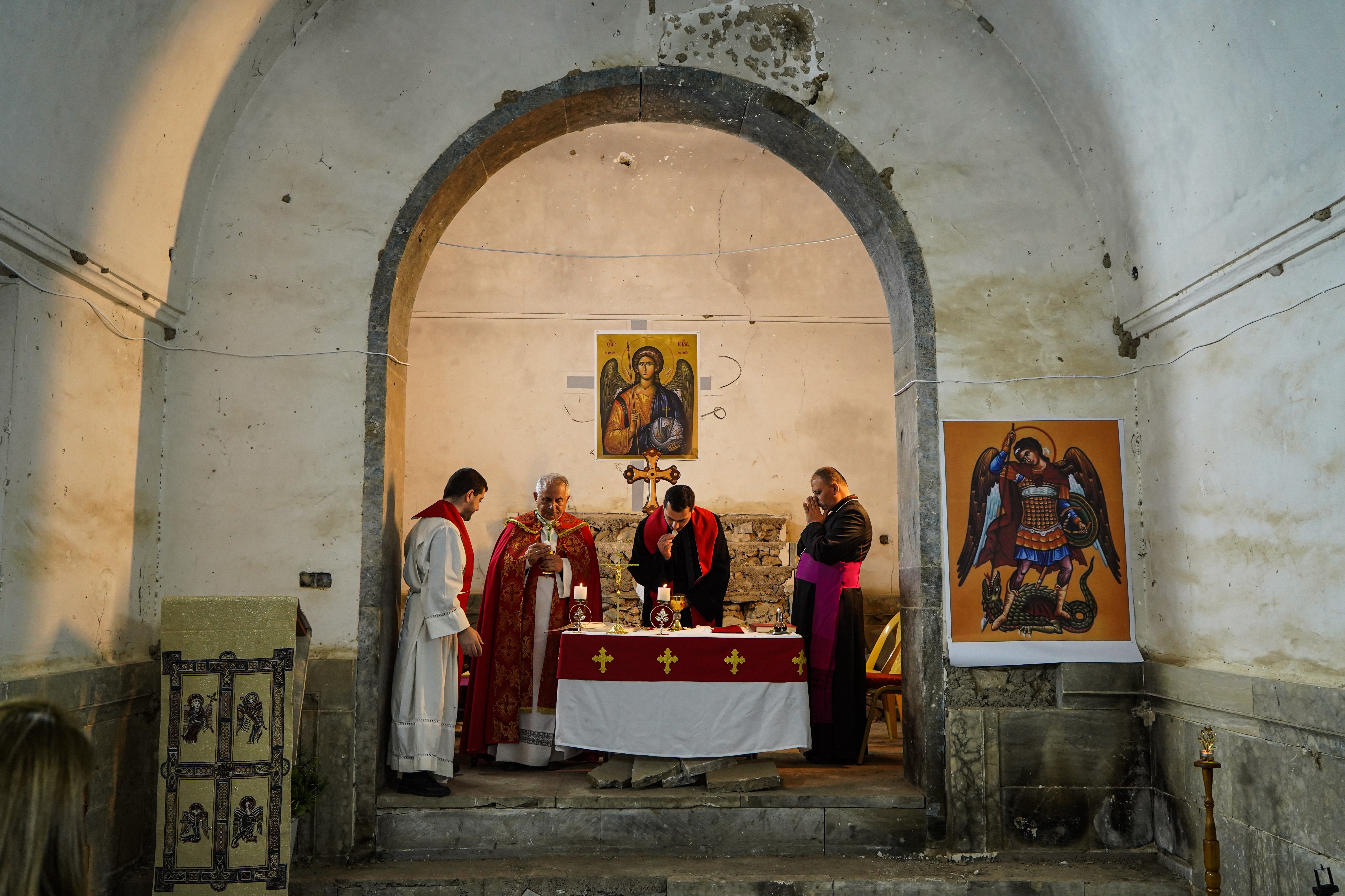 For the first time in more than 20 years, a mass was held at St. Michael's Monastery in Mosul, northern Iraq