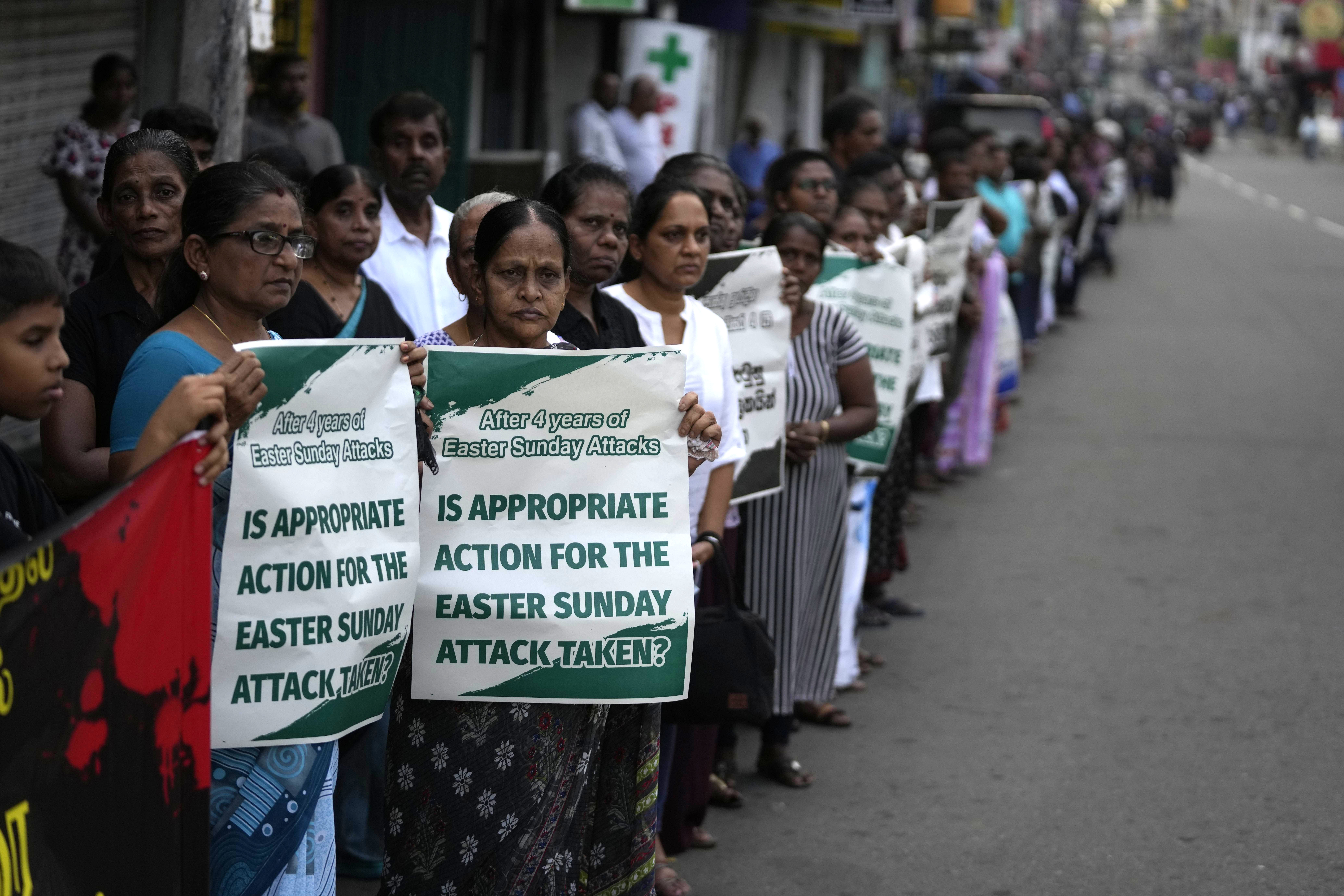 Sri Lanka Easter attacks protest