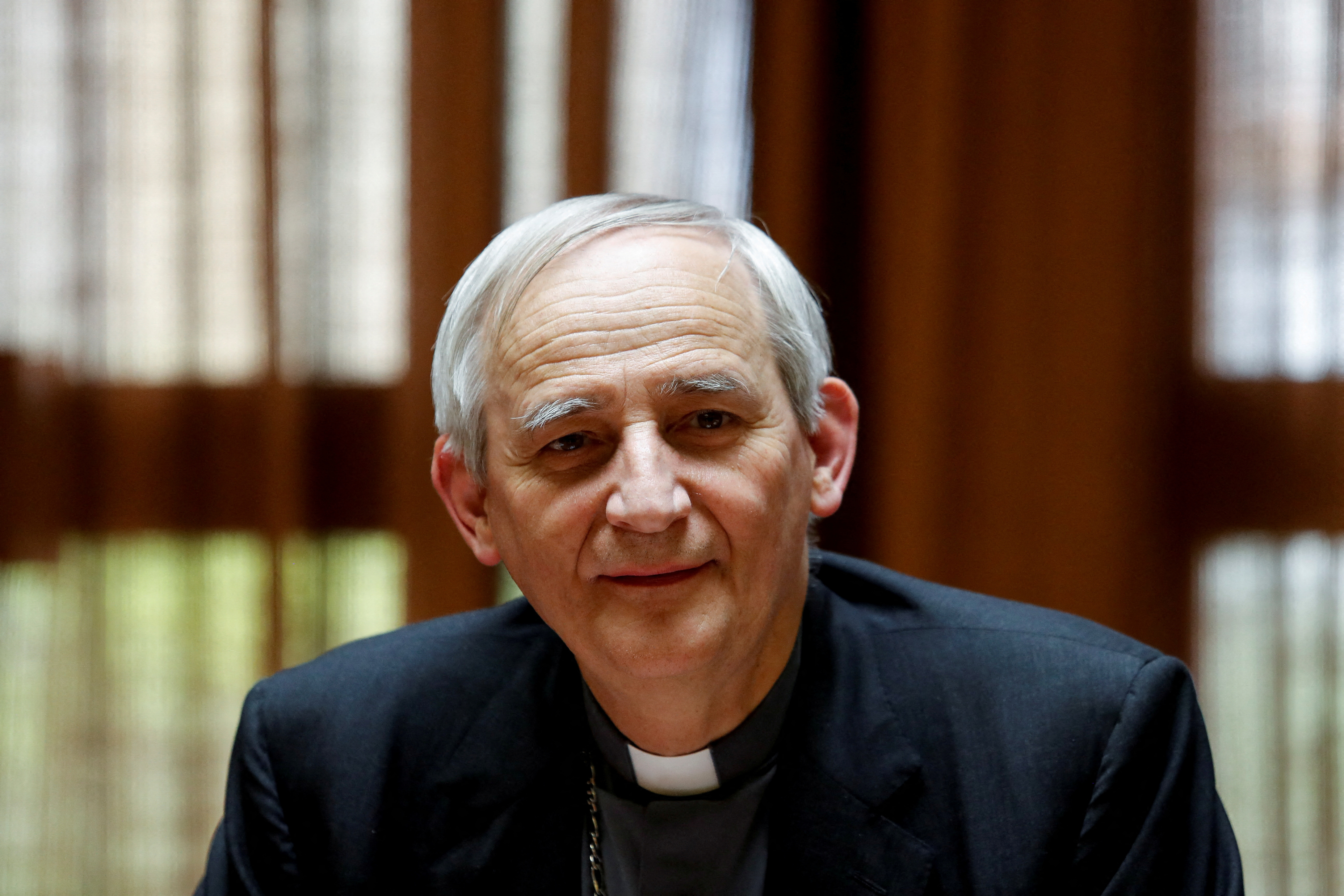 FILE PHOTO: Cardinal Matteo Zuppi, President of Italian Episcopal Conference (CEI), holds a press conference at the end of the CEI General assembly, at the Vatican, May 25, 2023. REUTERS/Remo Casilli/File Photo