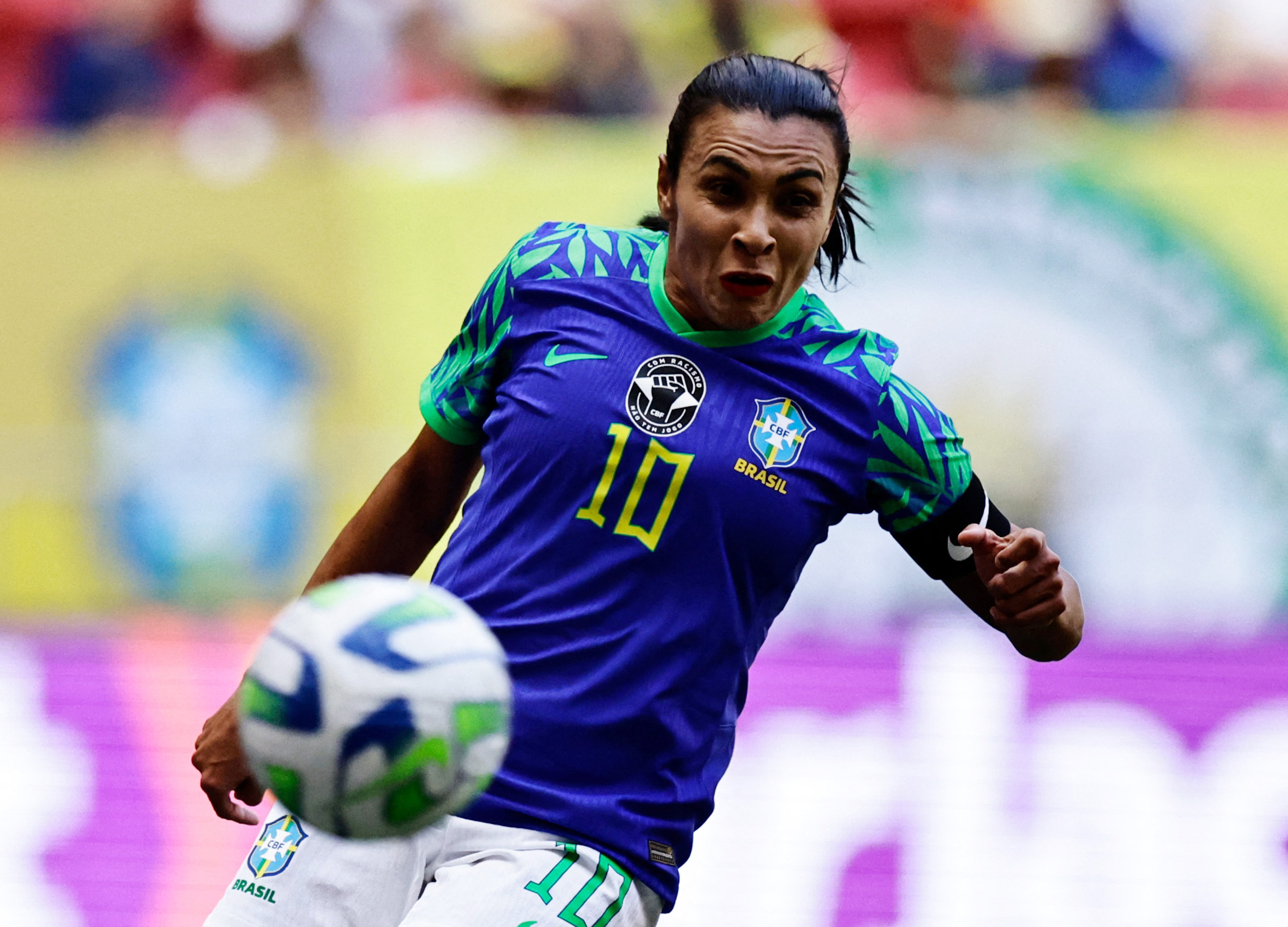 Soccer Football - Women's International Friendly - Brazil v Chile - Estadio Mane Garrincha, Brasilia, Brazil - July 2, 2023 Brazil's Marta