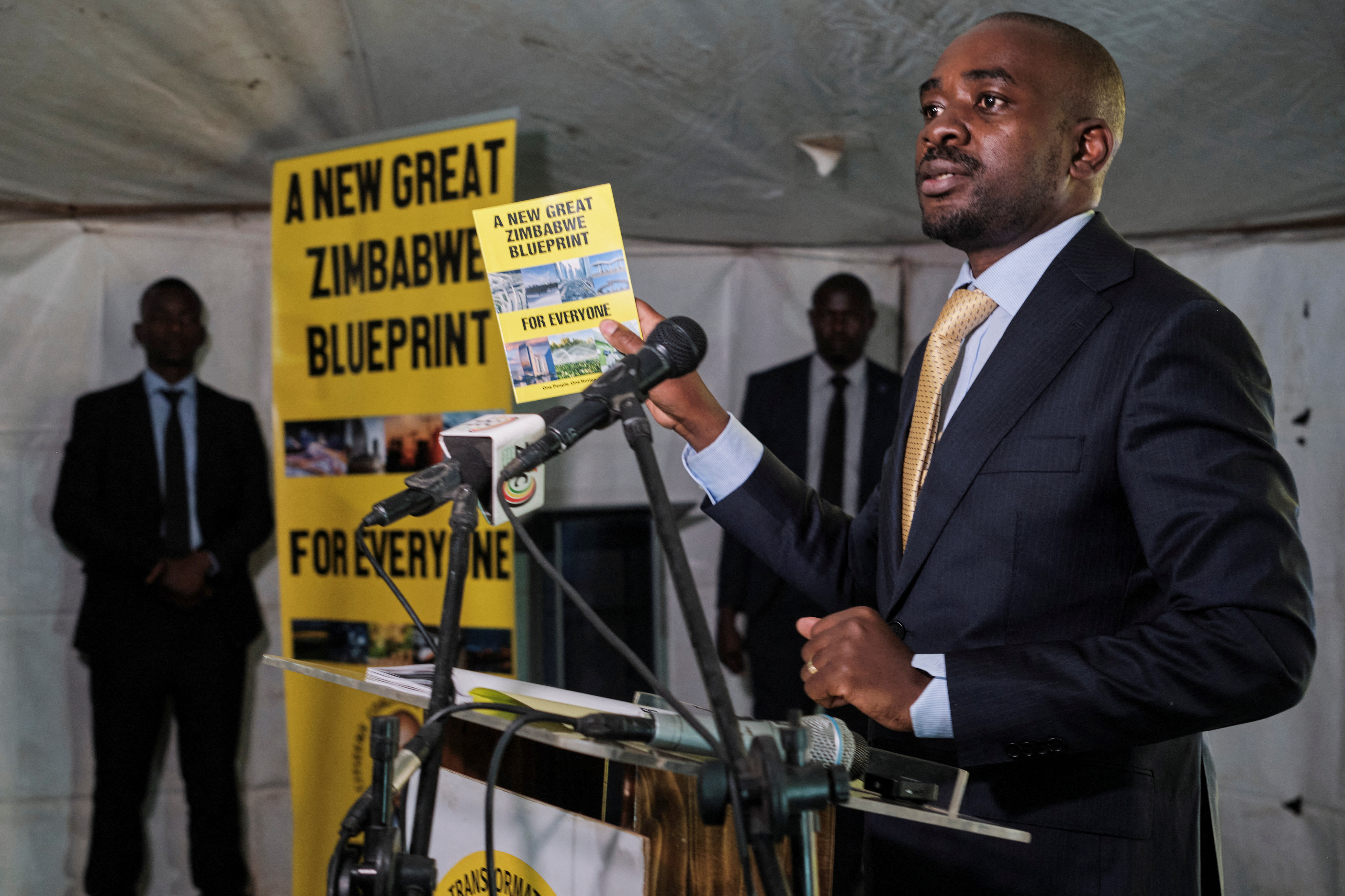 Nelson Chamisa, the leader of the opposition Citizens Coalition for Change (CCC)