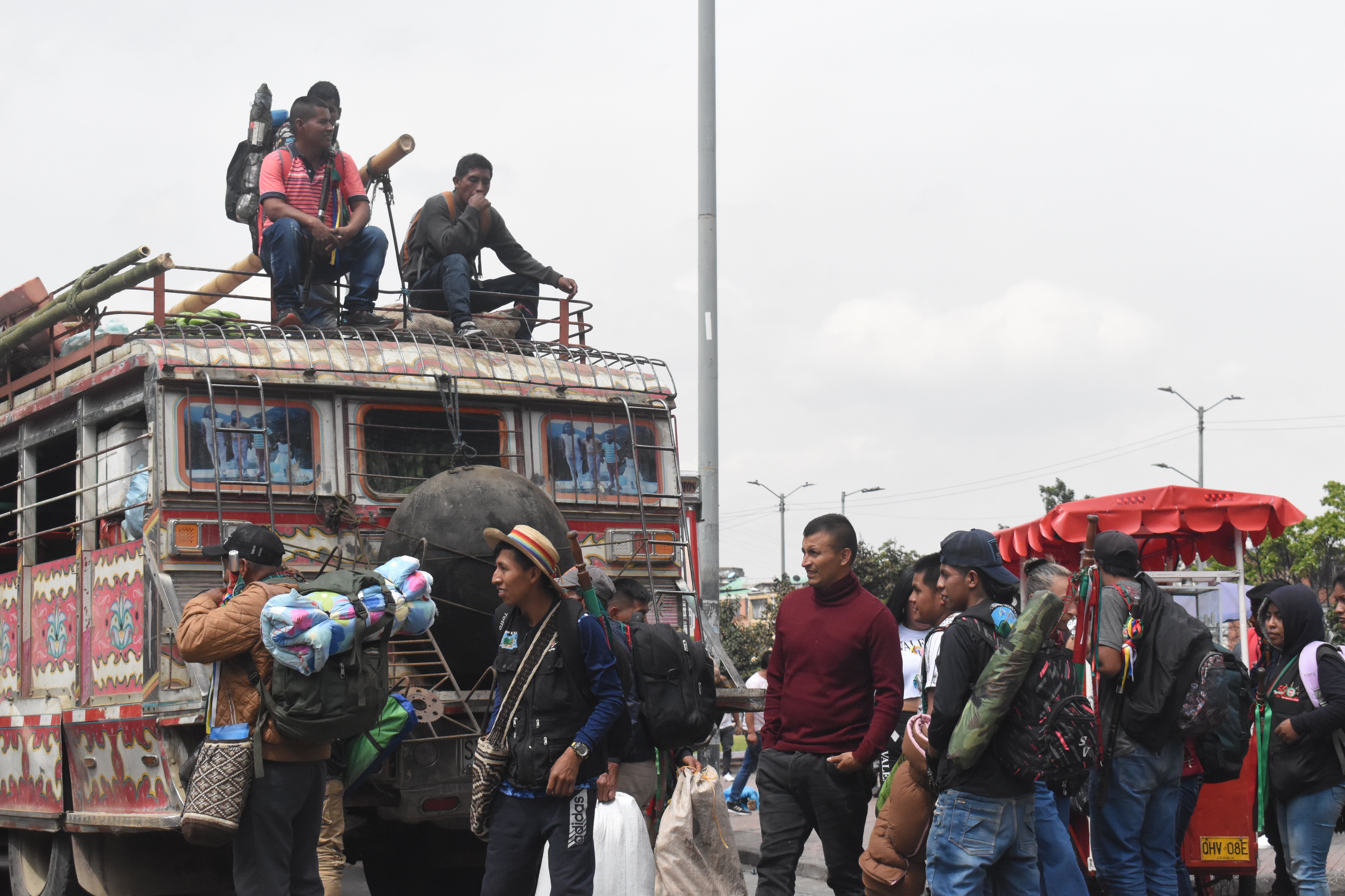 Protesters in Bogota