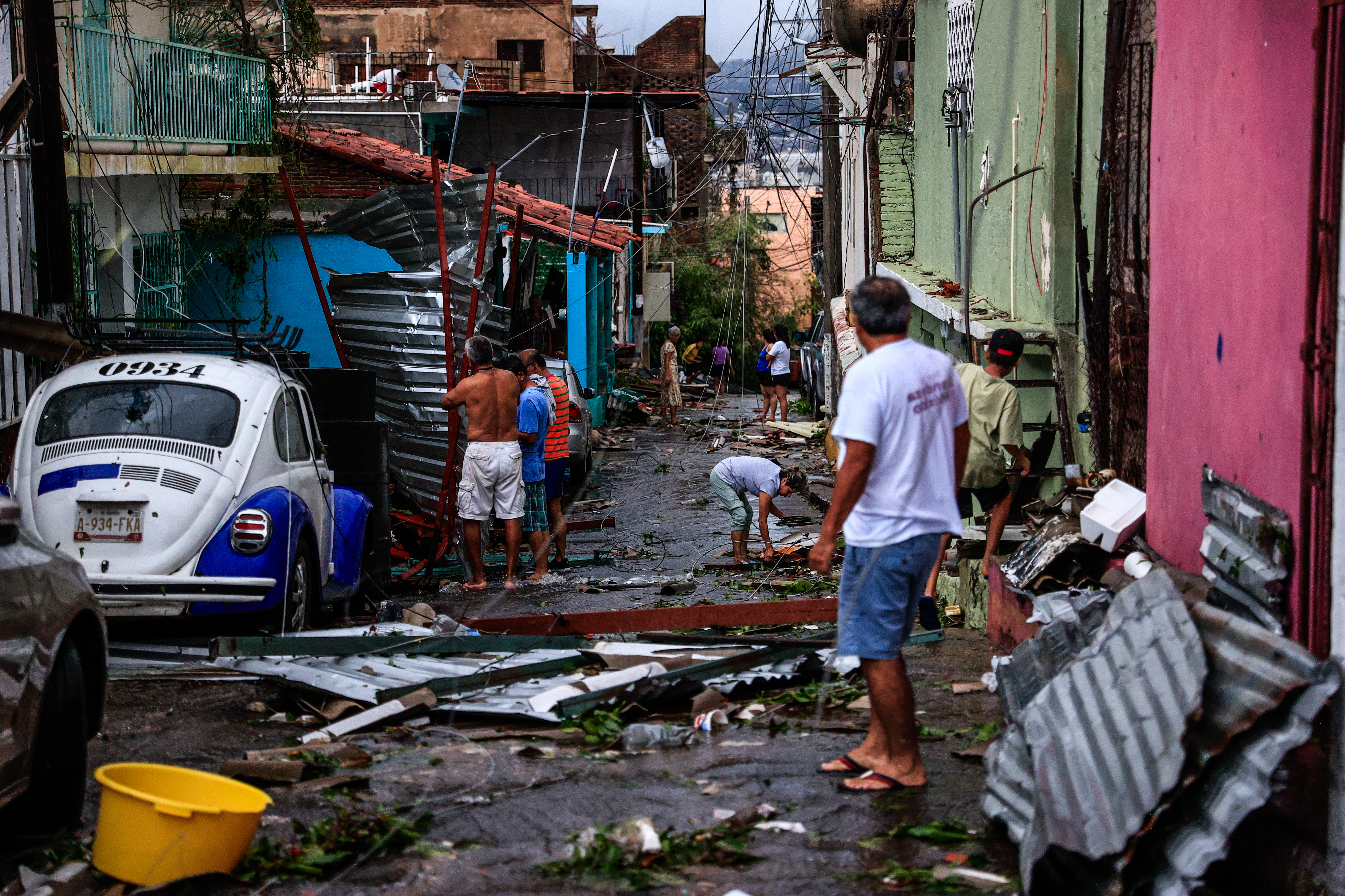 street affected by Hurricane Otis in the beach resort of Acapulco