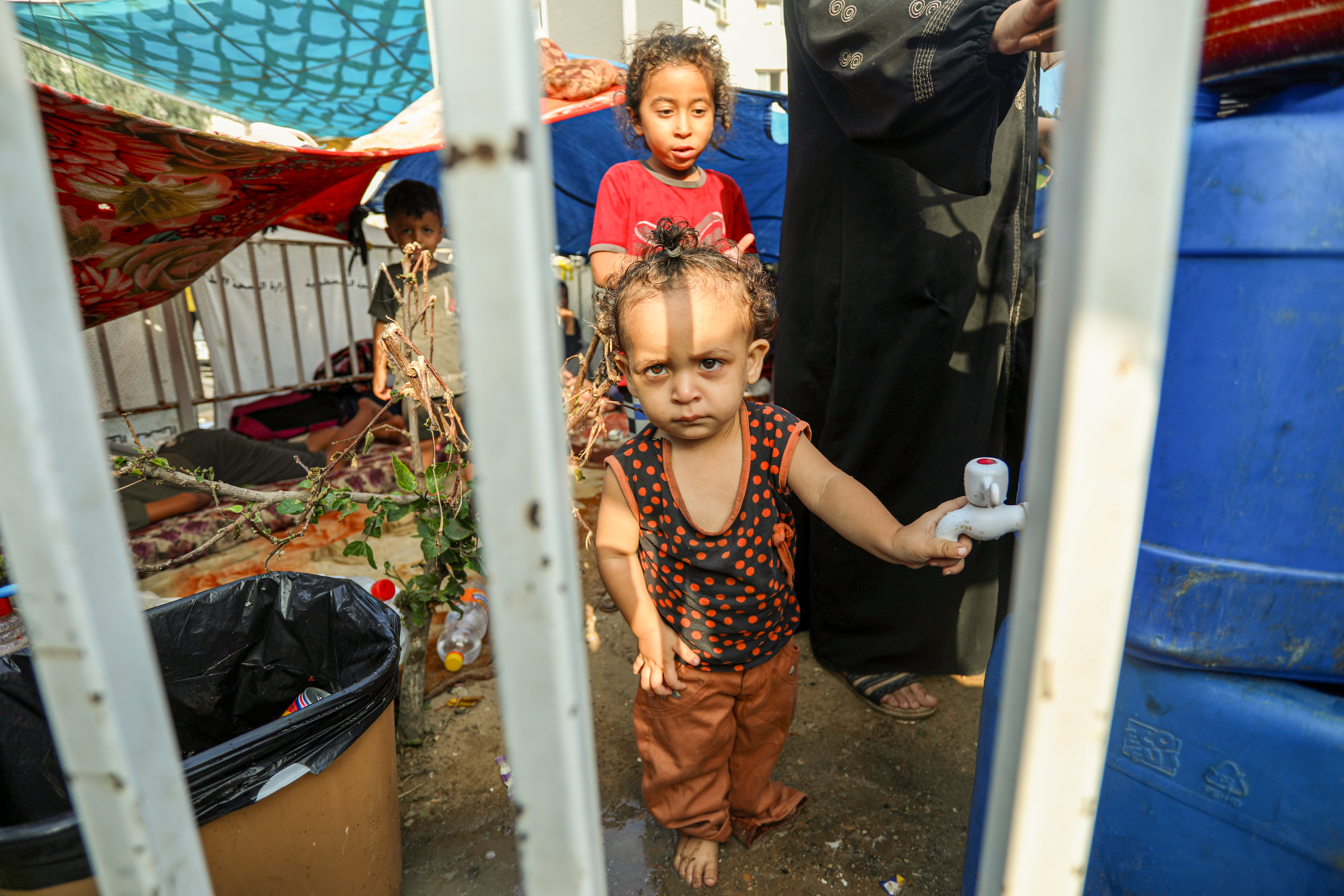 Family sheltering at Al-Shifa hosital in Gaza