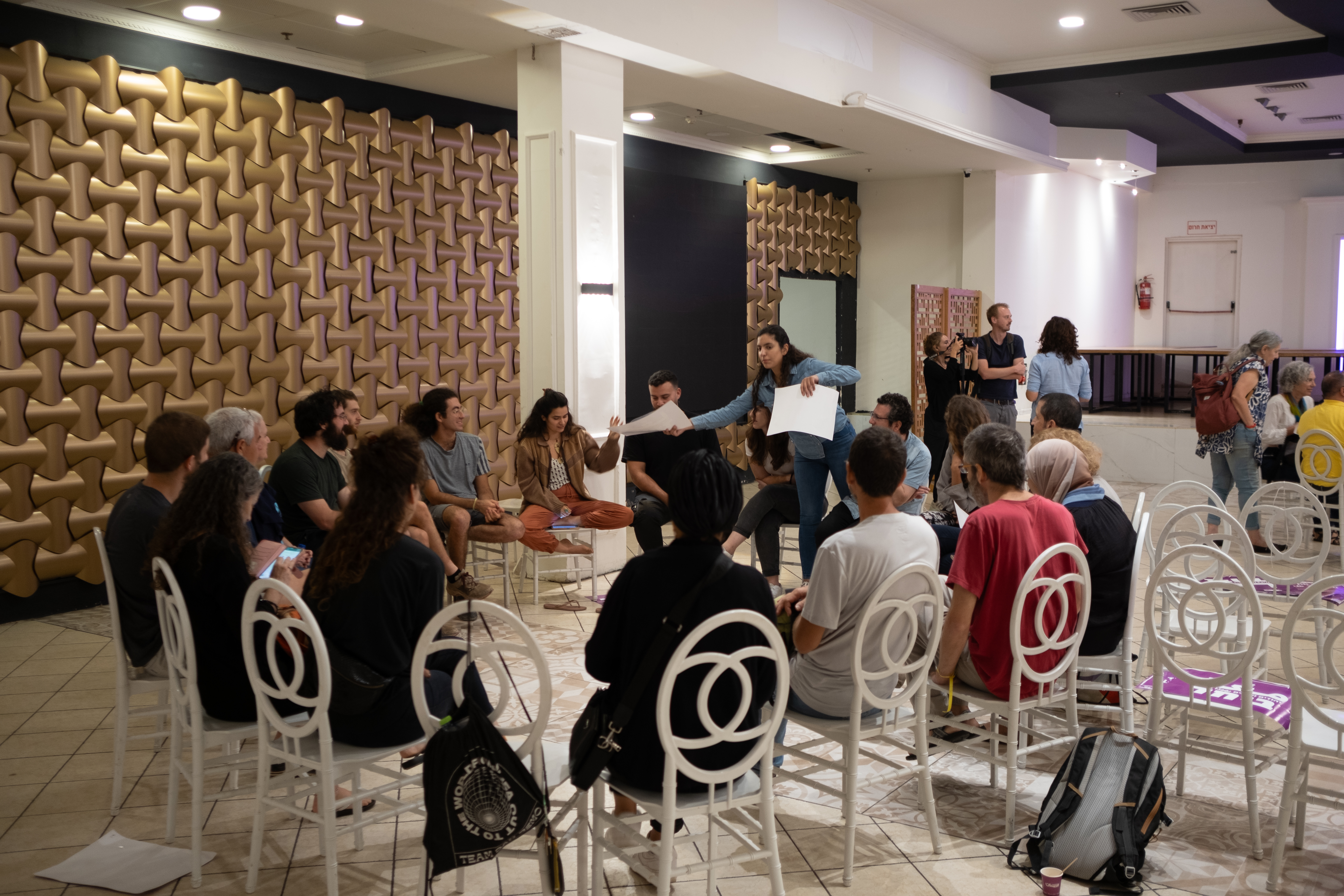 Palestinian-Israeli solidarity event - A meeting of the Standing Together a grassroots movement that promotes peace between Israel and Palestinians in Baka el-Garbiya, northern Israel.