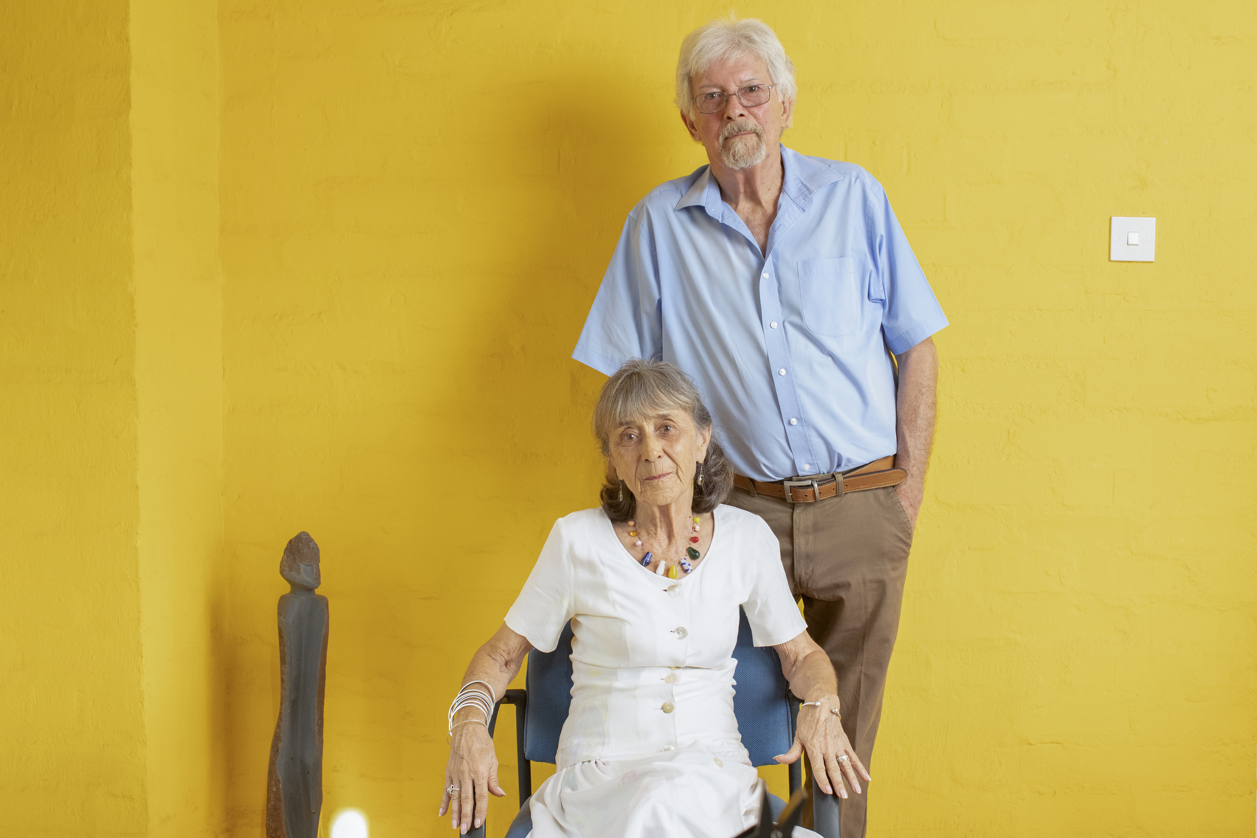 A portrait of Weaver Press publishers Irene Staunton and Murray McCartney at their home in Harare, Zimbabwe [Cynthia Matonhodze/Al Jazeera]
