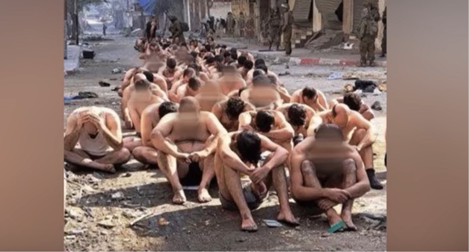Palestinian men and boys stripped and detained by Israeli soldiers
