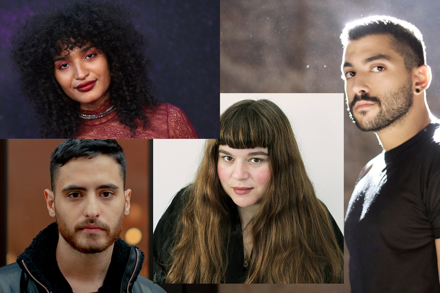 From left: Indya Moore pictured above, Mohammed El-Kurd below, Tai Shani, and Hamed Sinno [Courtesy of the artists]