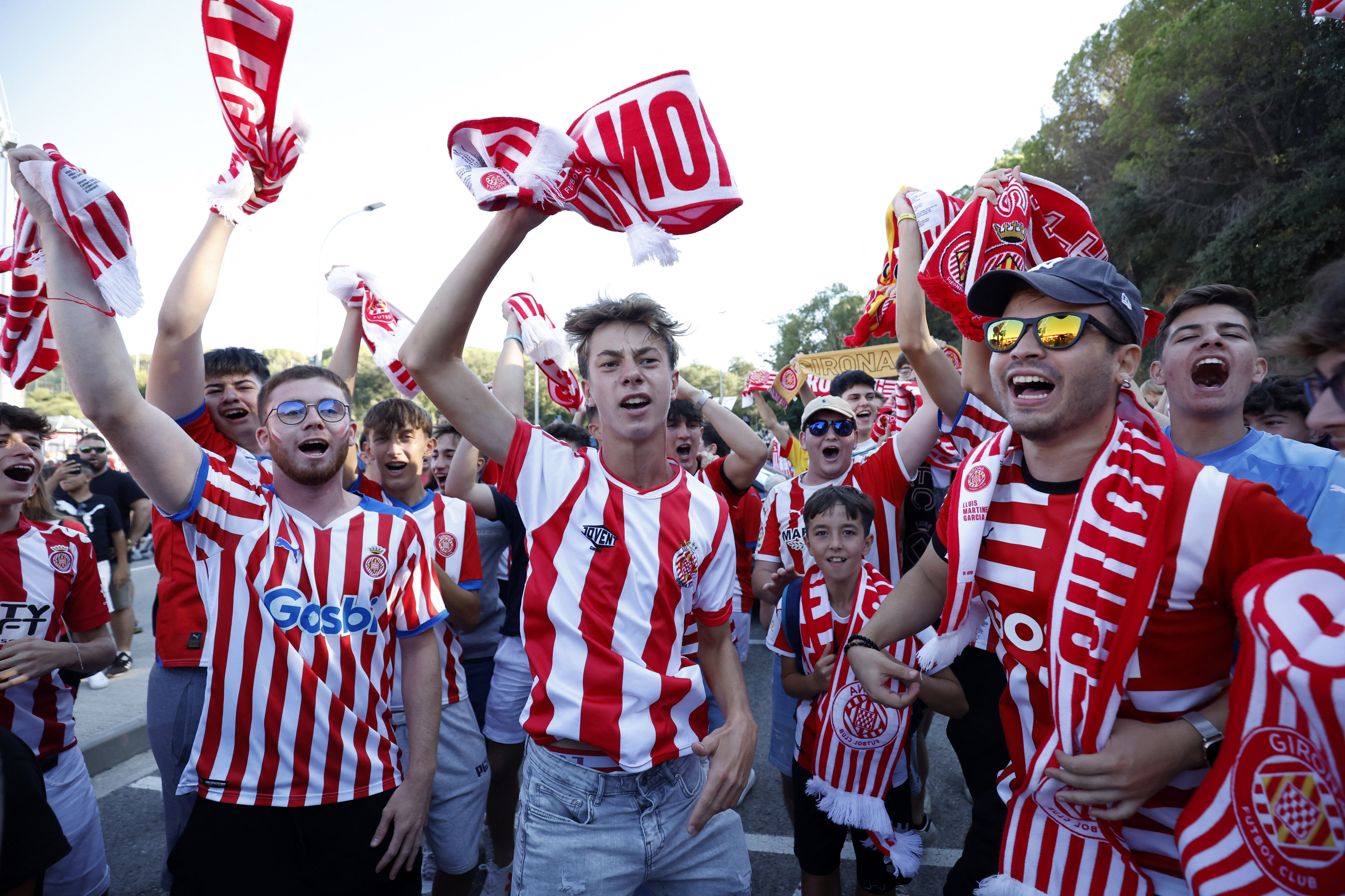 Soccer Football - LaLiga - Girona v Real Madrid - Estadi Montilivi, Girona, Spain - September 30, 2023 Girona fans outside the stadium before the match REUTERS/Albert Gea