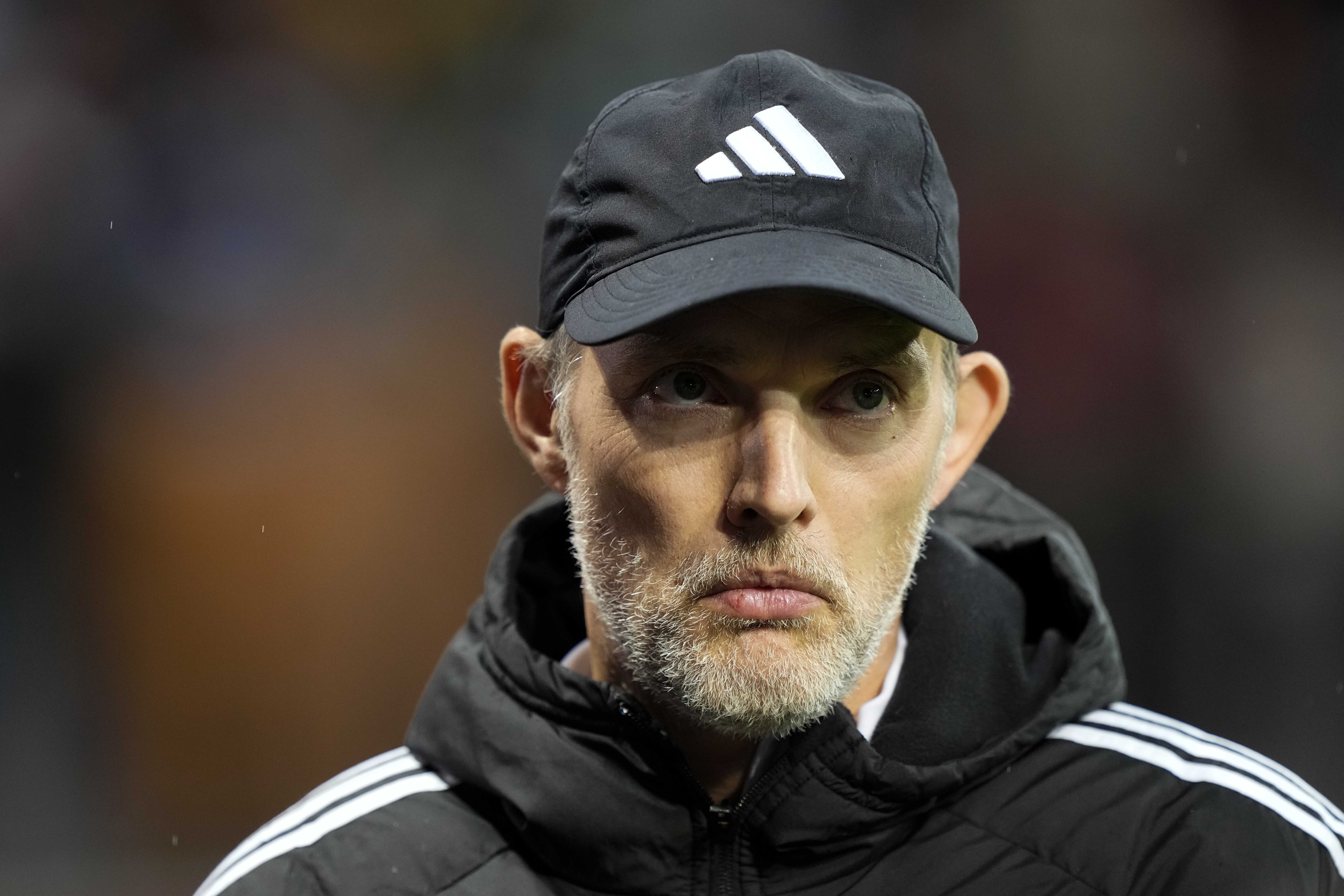 FILE - Bayern's head coach Thomas Tuchel arrives for the German Bundesliga soccer match between Bayer 04 Leverkusen and FC Bayern Munich at the BayArena in Leverkusen, Germany, Saturday, Feb. 10, 2024. Tuchel will leave the club at the end of the season after a run of three straight losses raised the prospect of the club’s first season without a trophy in 12 years. Tuchel joined Bayern in March as the replacement for Julian Nagelsmann. (AP Photo/Martin Meissner, File)