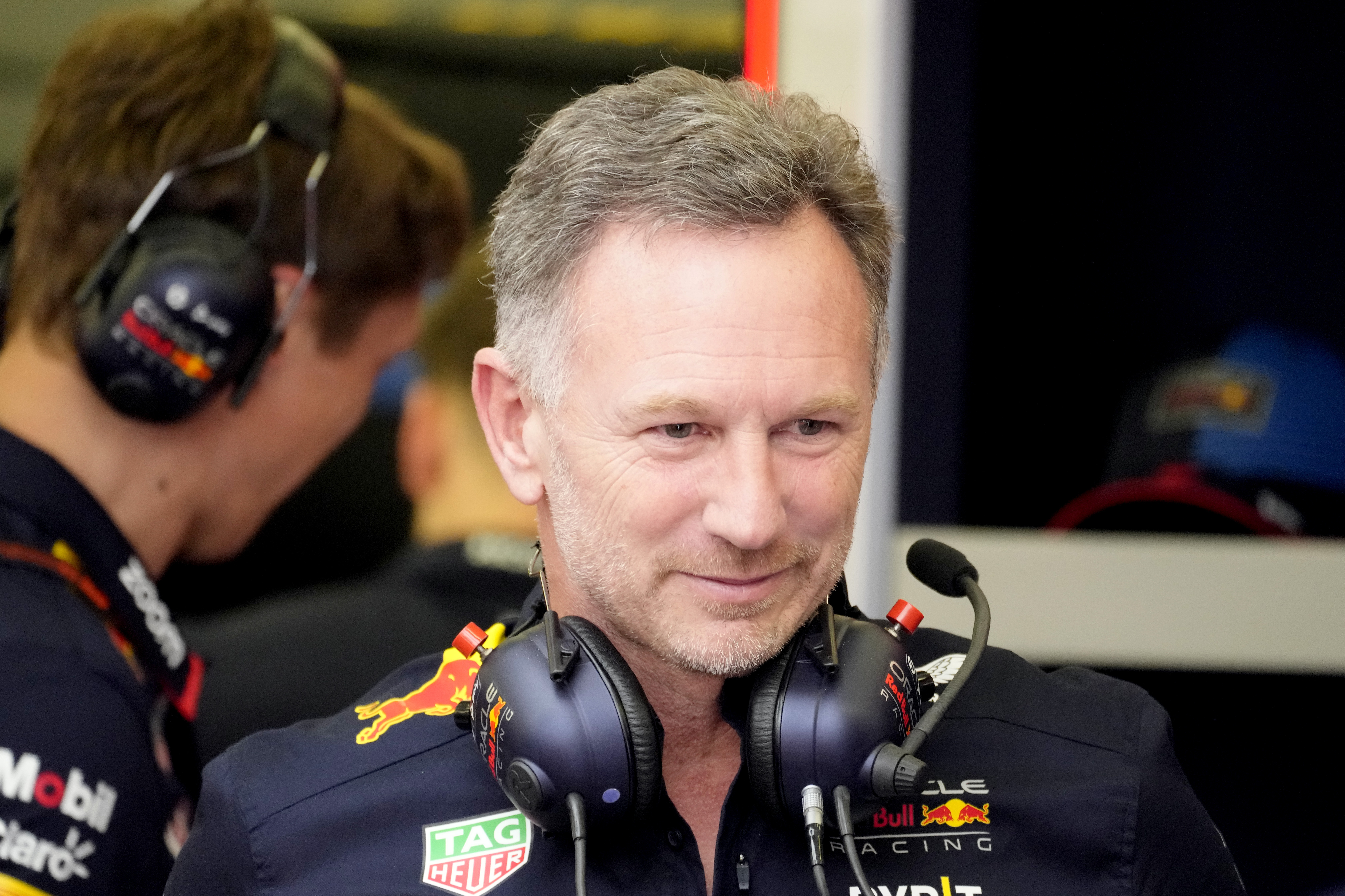 Red Bull team principal Christian Horner during the first practice session ahead of the Formula One Bahrain Grand Prix at the Bahrain International Circuit in Sakhir, Bahrain [Darko Bandic/AP]