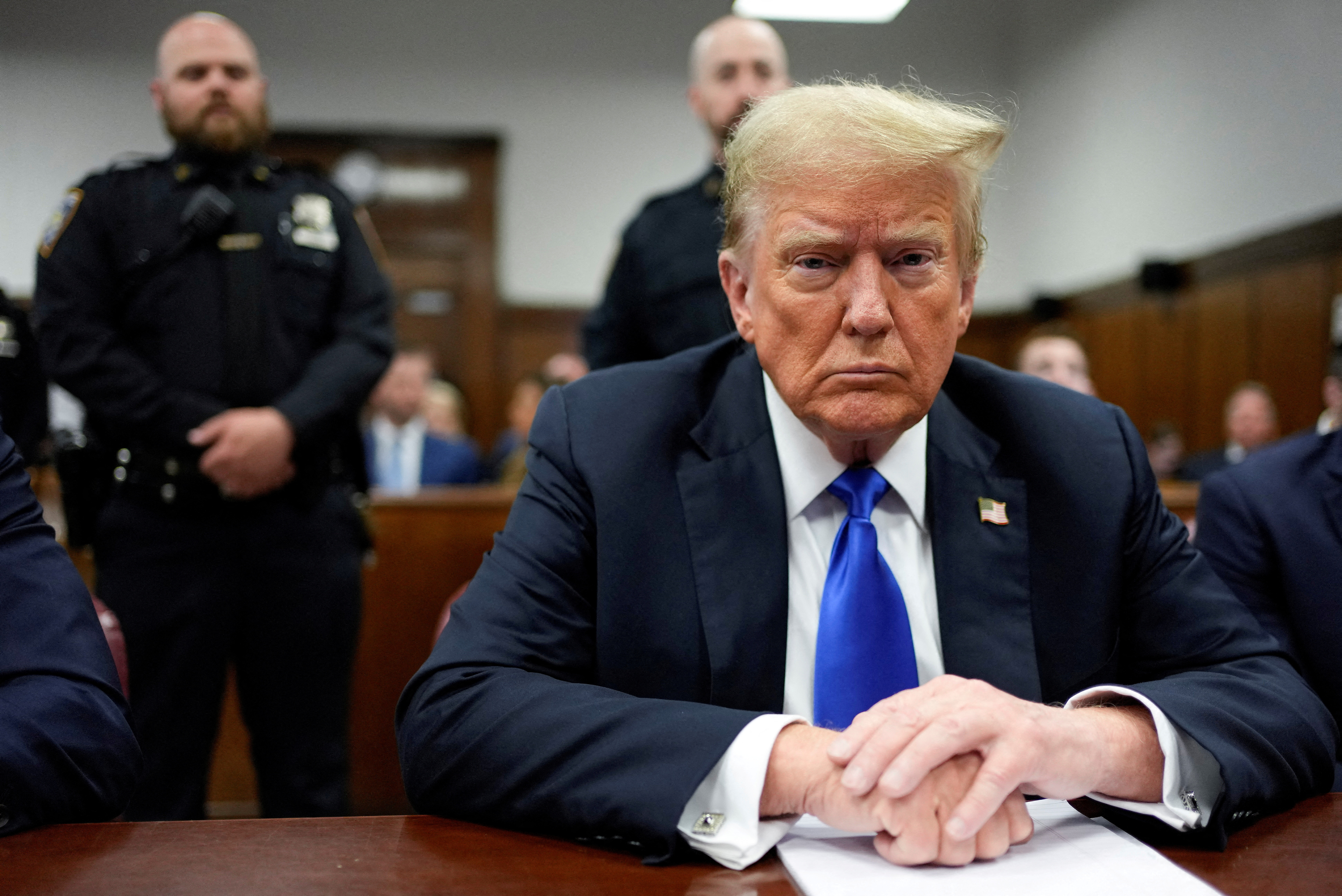 Former President Donald Trump appears in Manhattan Criminal Court, Thursday, May 30