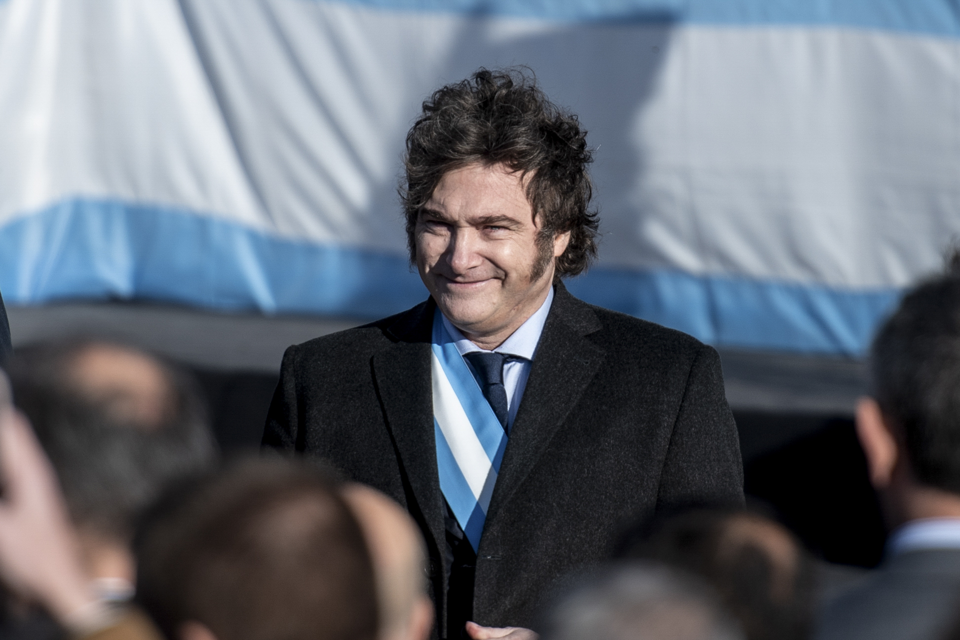 Argentine President Javier Milei attends an event marking Flag Day in Rosario, Argentina, on Thursday, June 20, 2024 [Farid Dumat Kelzi/AP Photo]