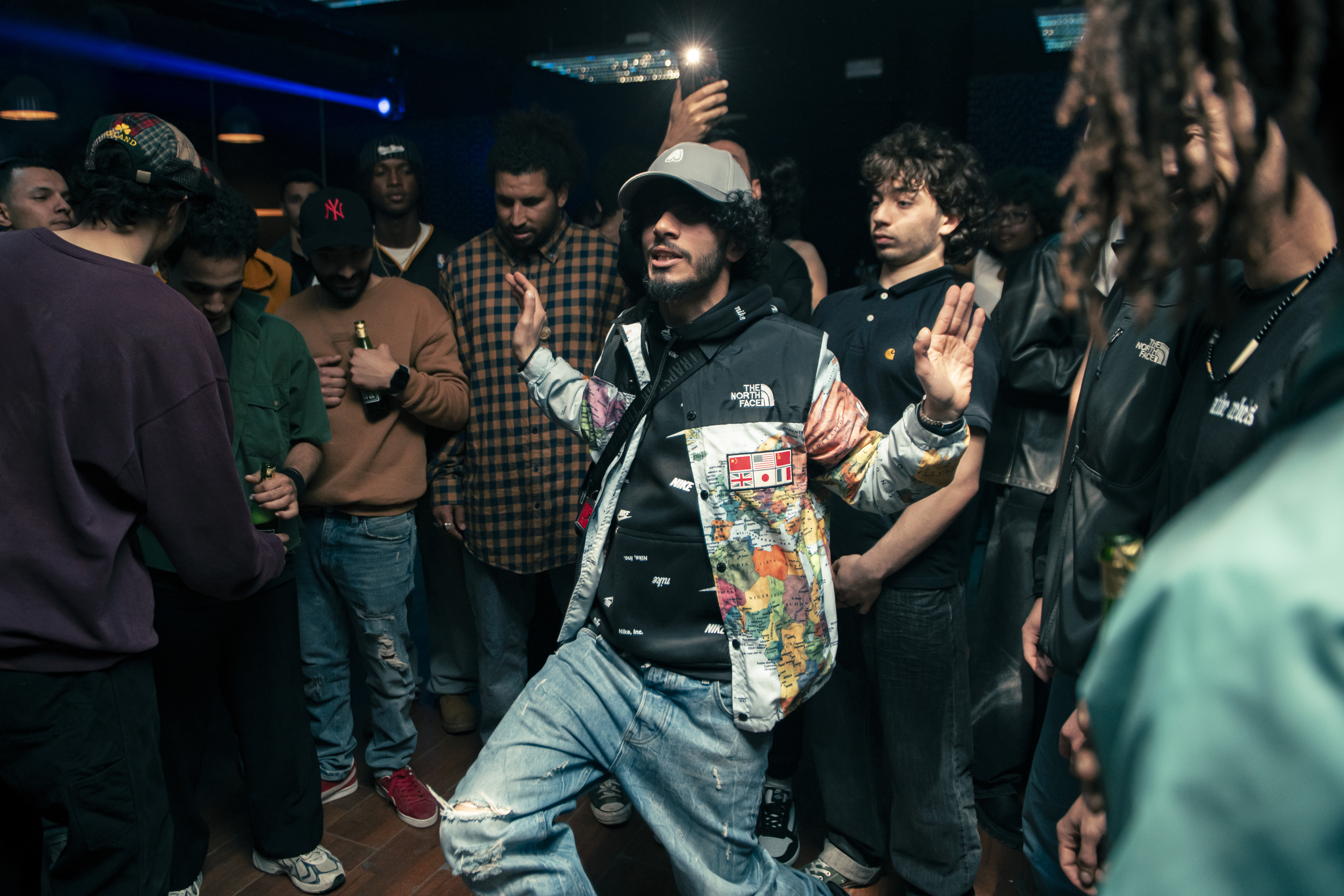 A breakdance &#039;battle&#039; draws a crowd at the Lazy Club Tunis [Courtesy of Mohamed Mhamdi, Nyno Photography]