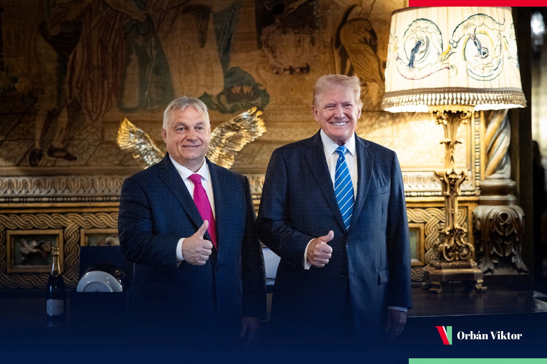 Hungarian Prime Minister Viktor Orban meets Donald Trump at Trump's Mar-a-Lago