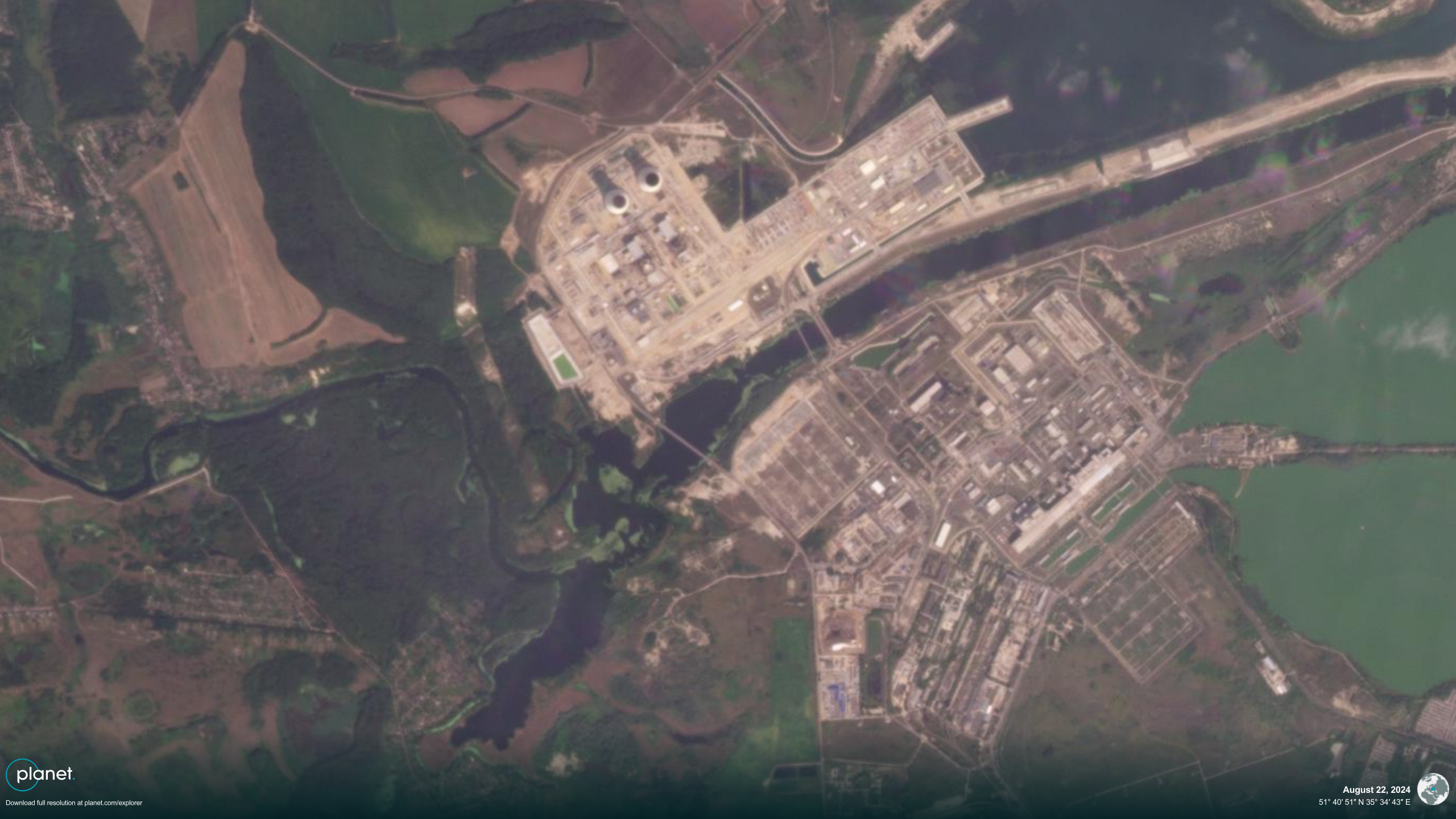 Kursk Nuclear Power Station, August 22, 2024 [Planet Labs]