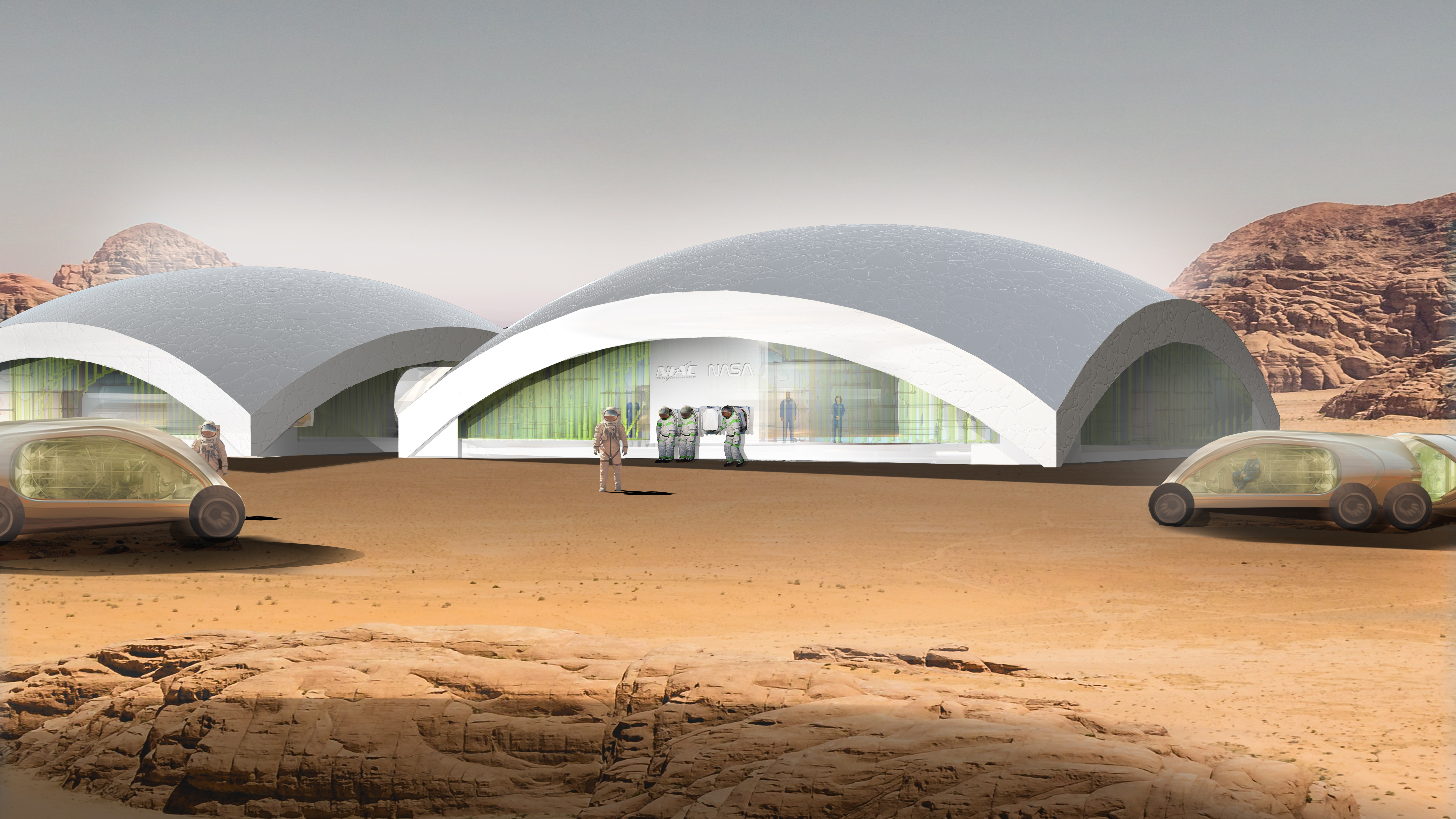 Artistic model of a structure on the the Moon grown from mushrooms [Courtesy of redhouse]