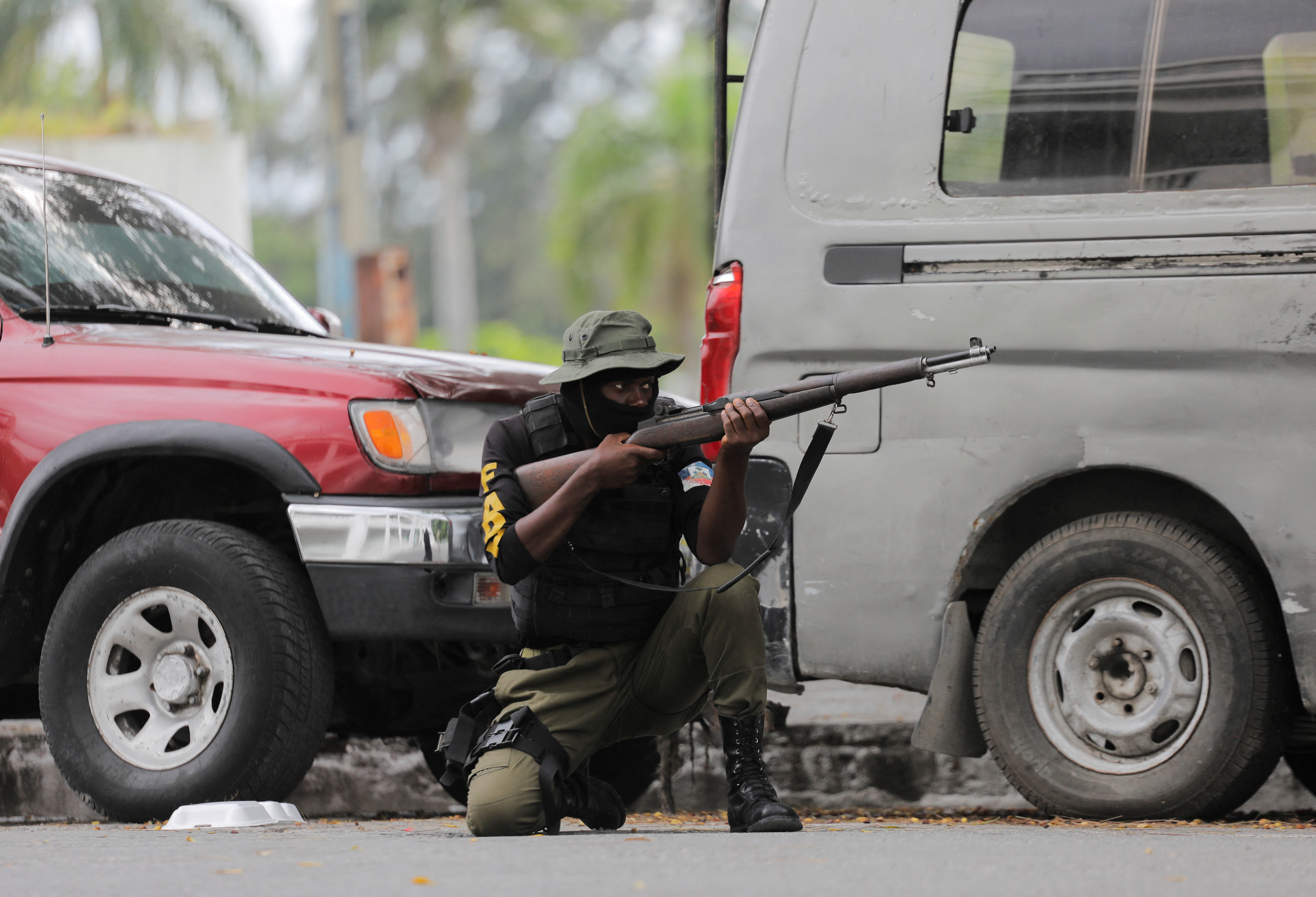 A Kenya-led multinational force is trying to help the Haitian National Police combat gangs [File: Ralph Tedy Erol/Reuters]