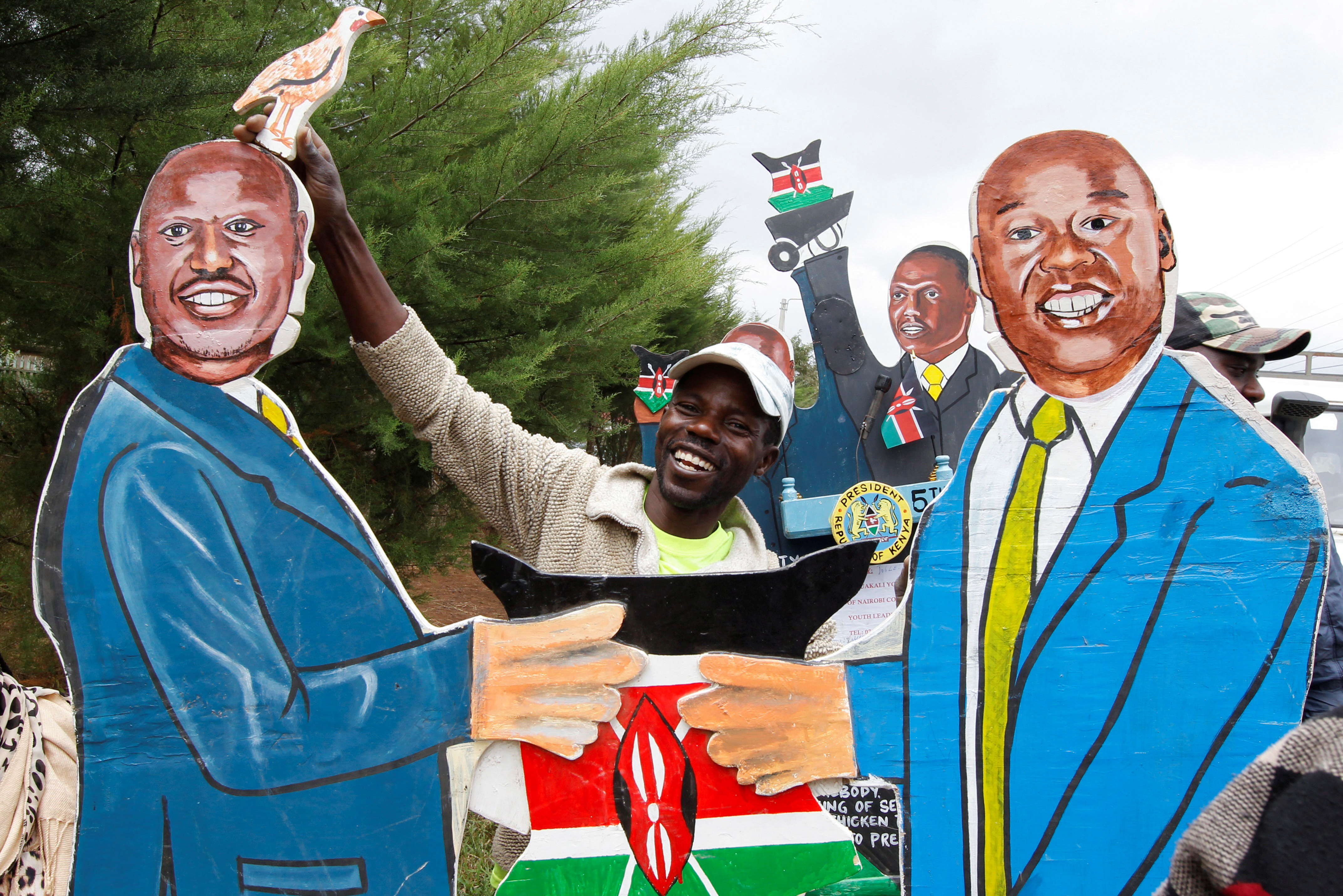 artistic expression representing Kenya's President-elect William Ruto and his deputy Rigathi Gachagua
