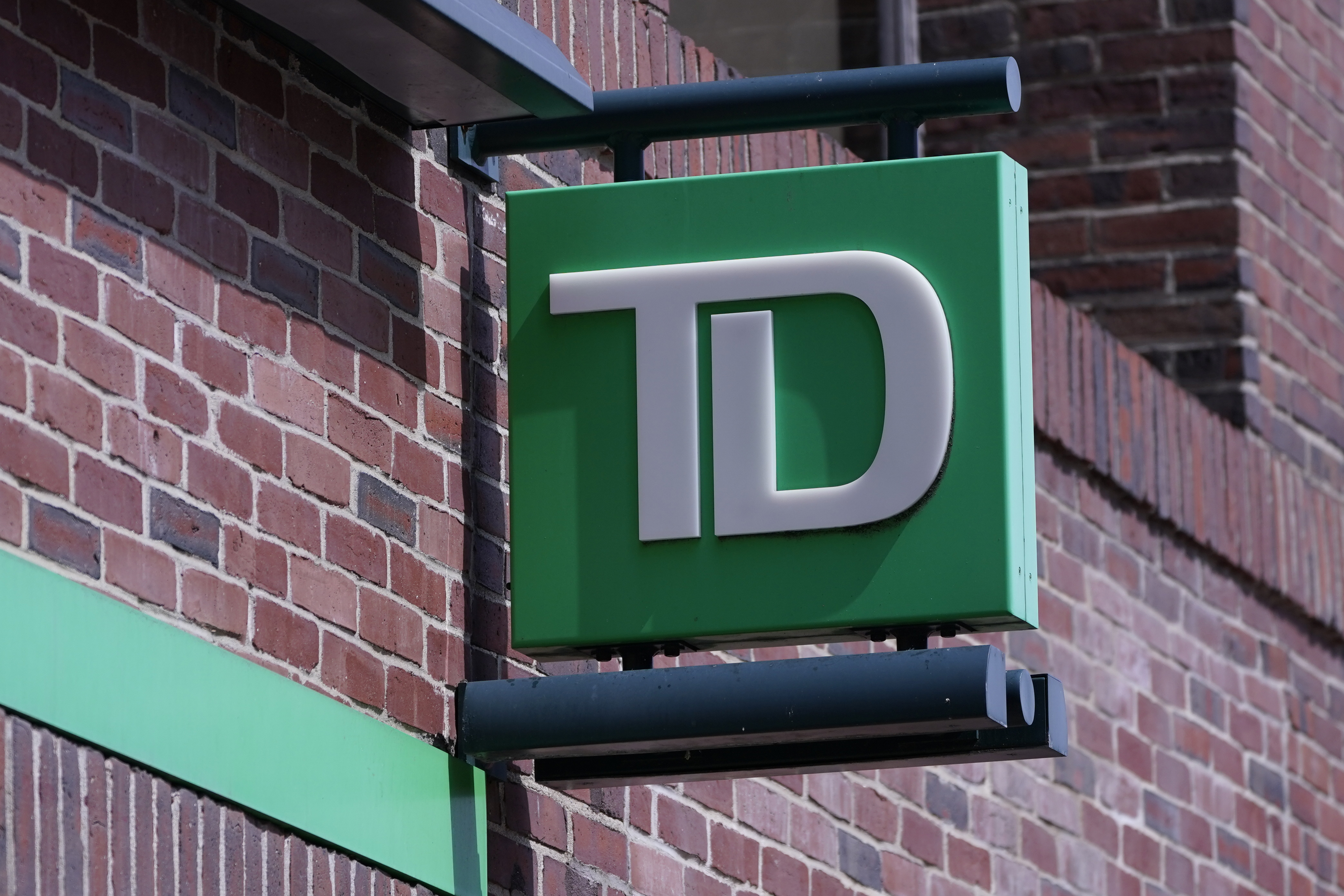 A sign hangs on TD Bank branch in Boston, US