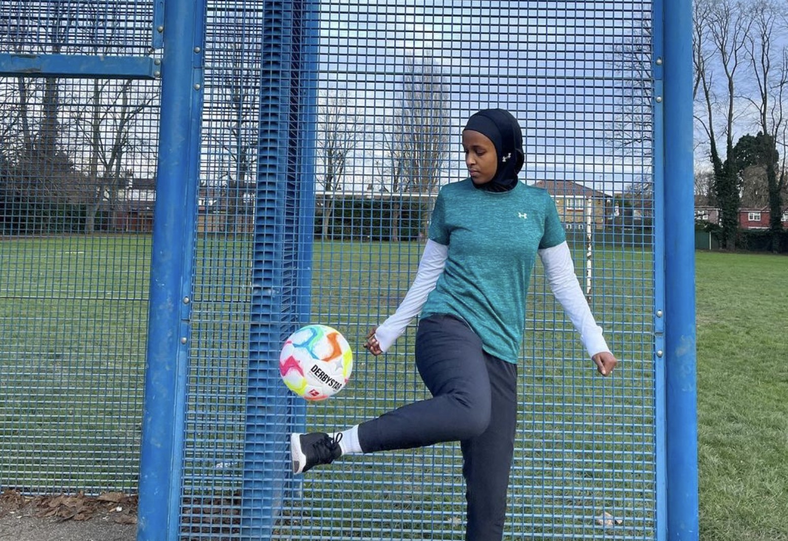 Iqra Ismail during a football practice session [Courtesy of Iqra Ismail]