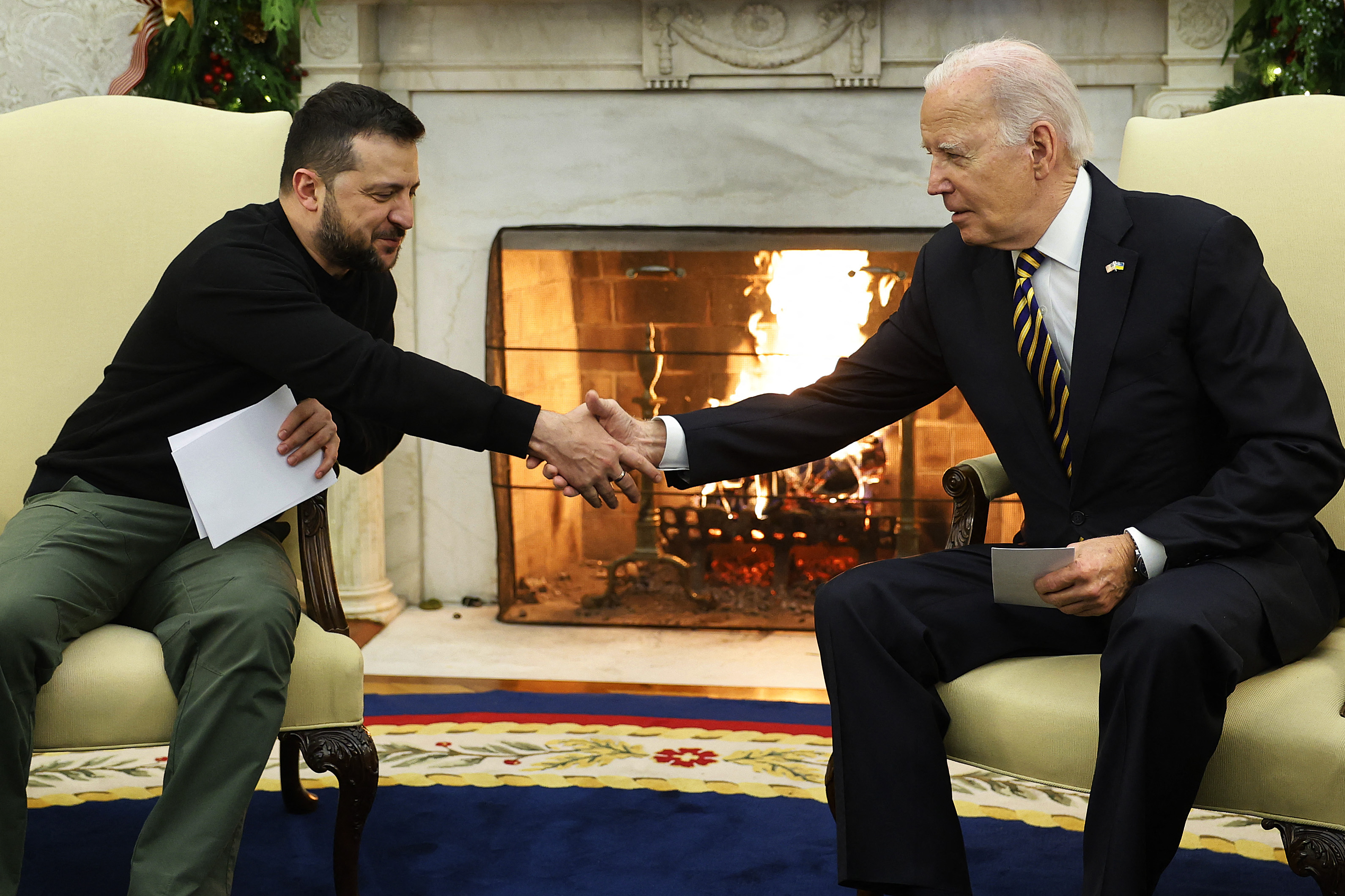 Volodymyr Zelensky and Joe Biden