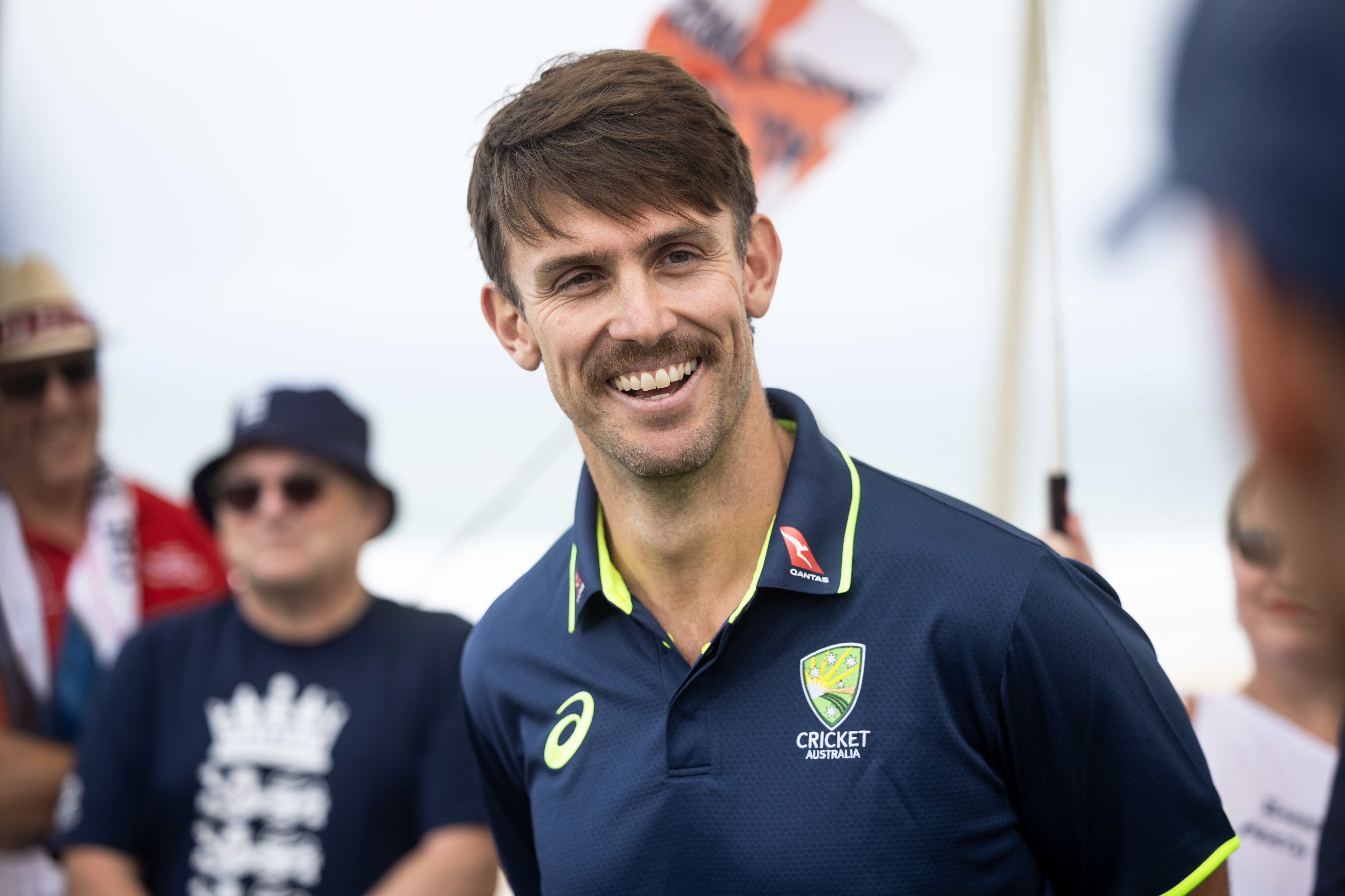 Australia cricketer Mitchell Marsh speaks to media.