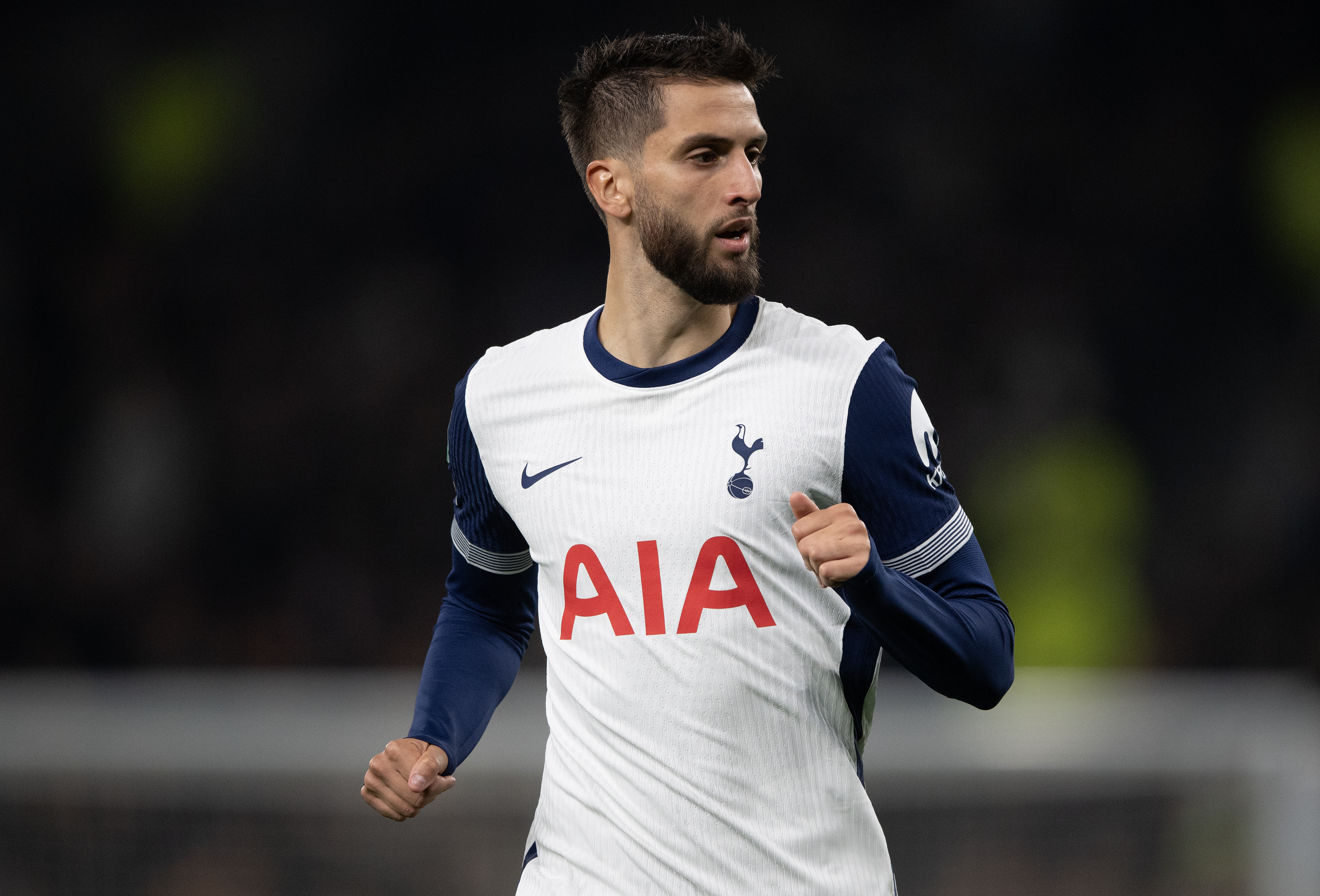 LONDON, ENGLAND - OCTOBER 30: Rodrigo Bentancur of Tottenham Hotspur during the Carabao Cup Fourth Round match between Tottenham Hotspur and Manchester City at Tottenham Hotspur Stadium on October 30, 2024 in London, England. (Photo by Visionhaus/Getty Images)