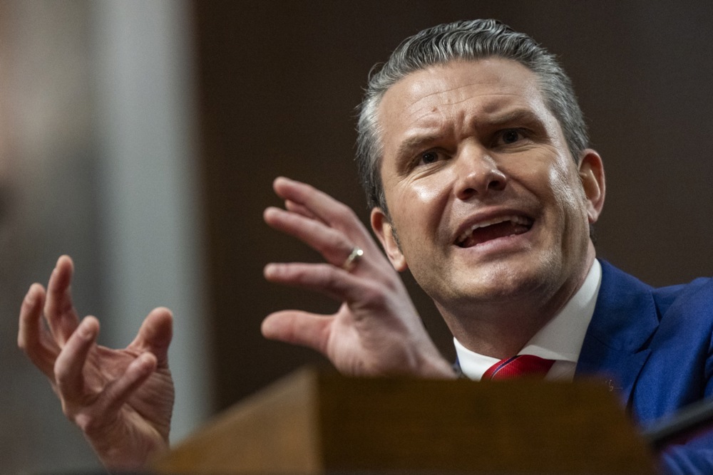 US Secretary of Defense nominee Pete Hegseth during his confirmation hearing before the Senate Armed Services Committee in the Dirksen Senate Office Building in Washington, DC, USA, 14 January 2025. Senators questioned the controversial nominee over allegations of financial mismanagement, sexual misconduct, and alcohol abuse. EPA-EFE/SHAWN THEW