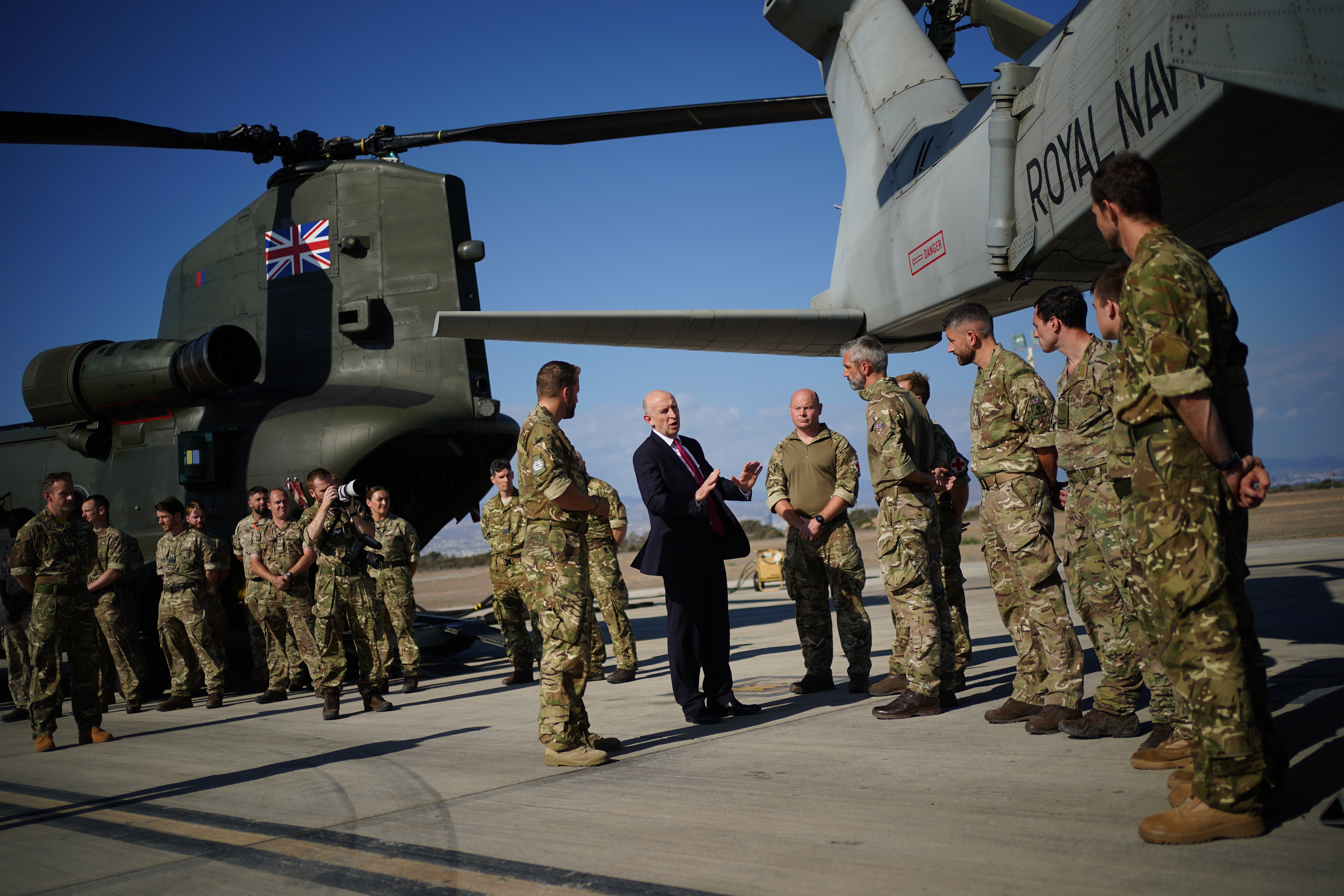 Then-Defence Secretary John Healey visits RAF Akrotiri in Cyprus on October 2, 2024