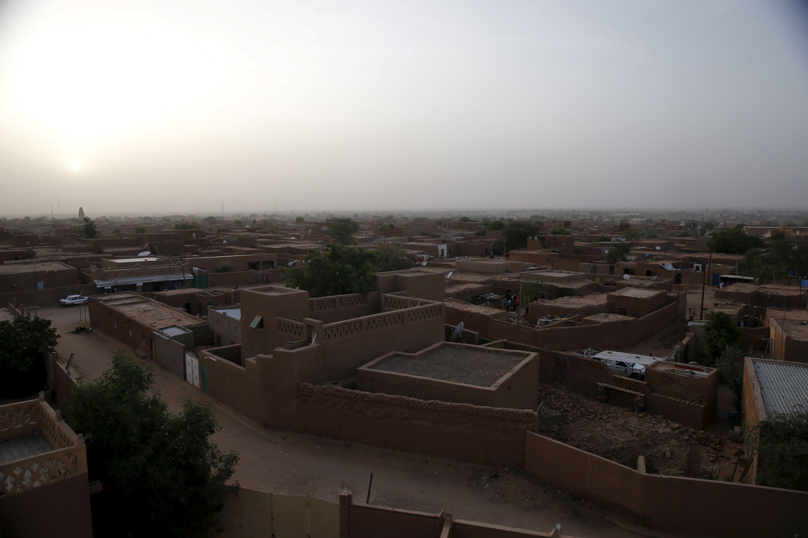 Sunset over the desert town of Agadez, Niger.
