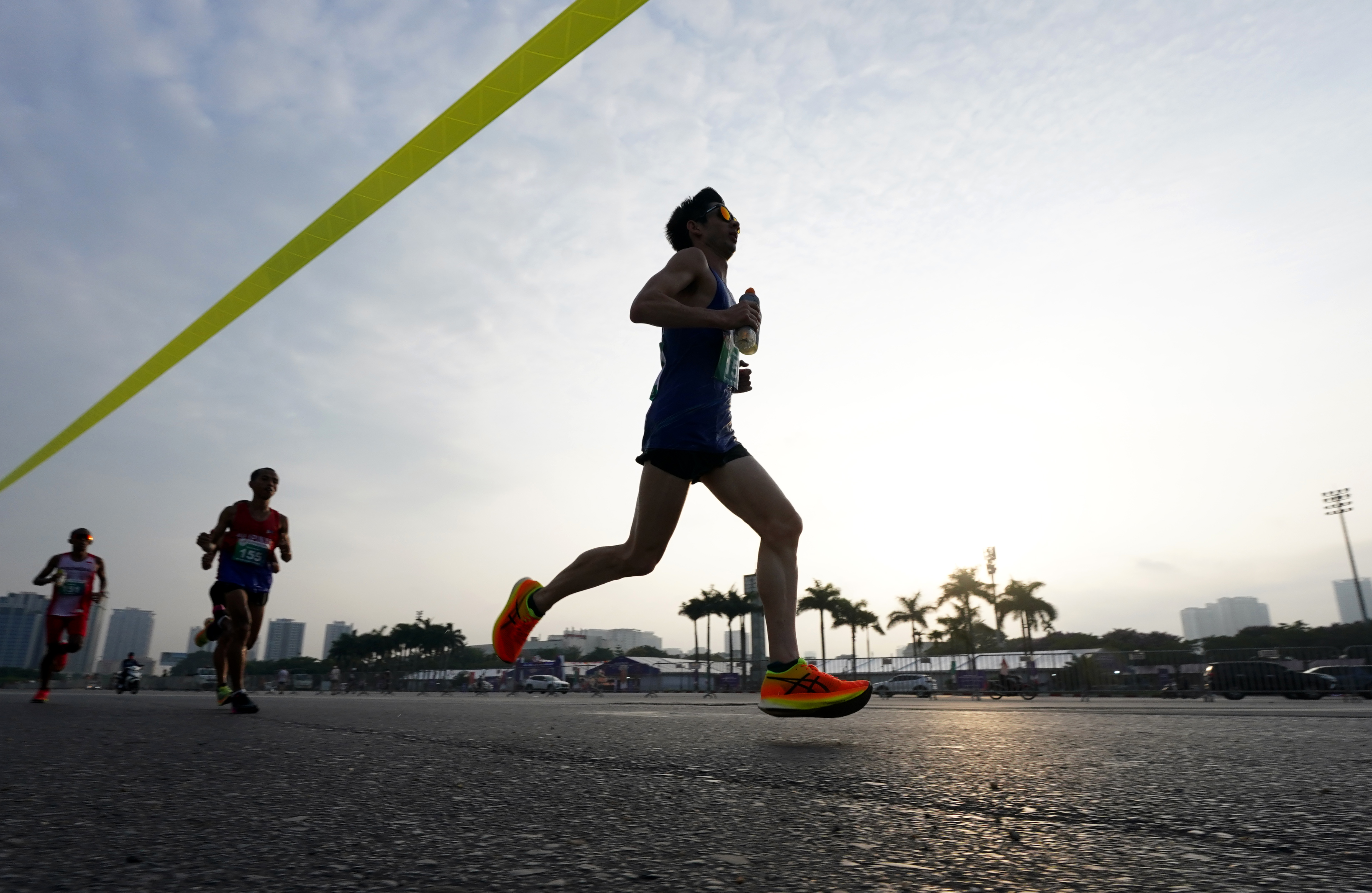 General view during the men's marathon.