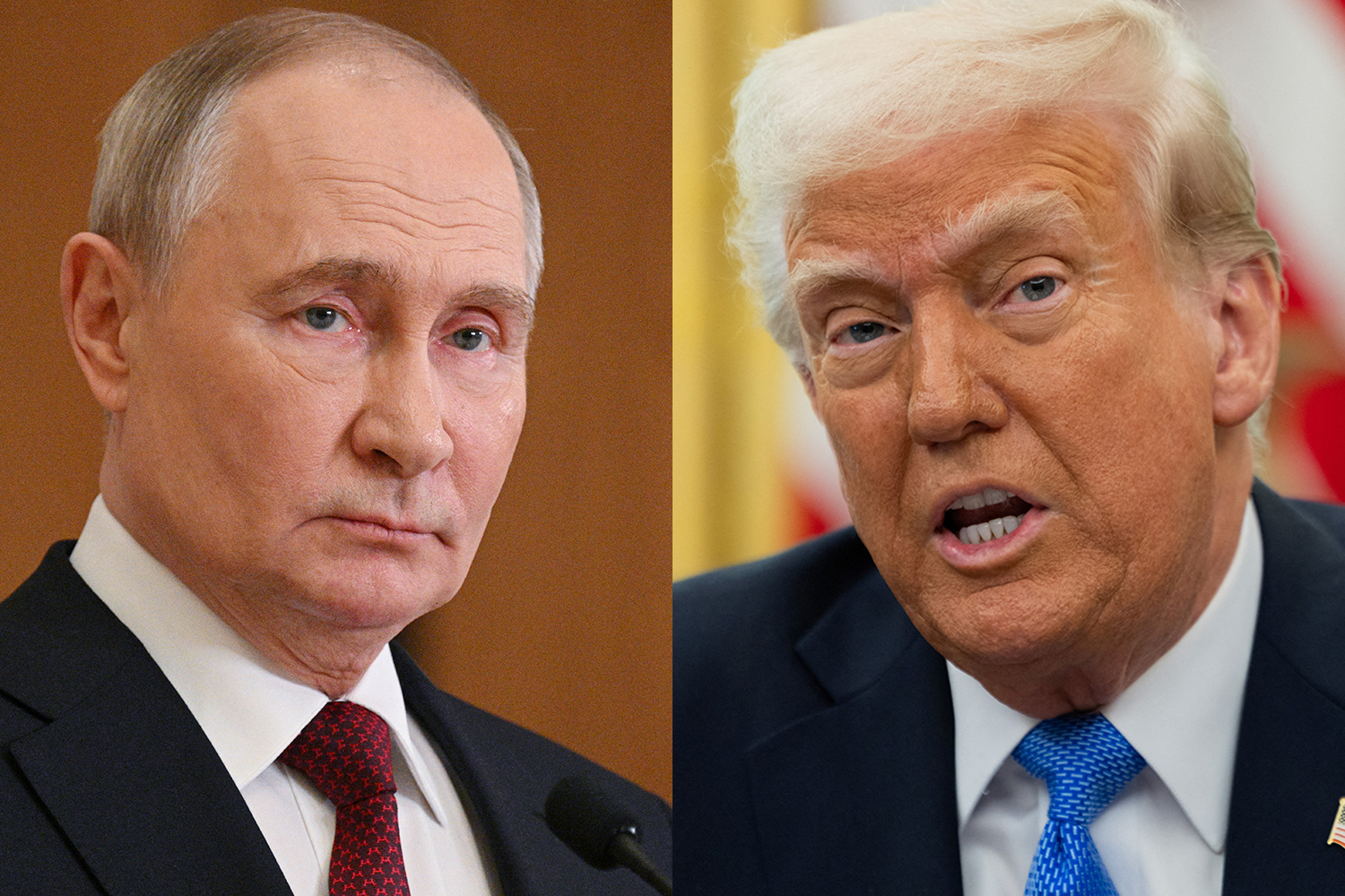 Trump, right, says Putin wants peace in Ukraine. [Reuters]