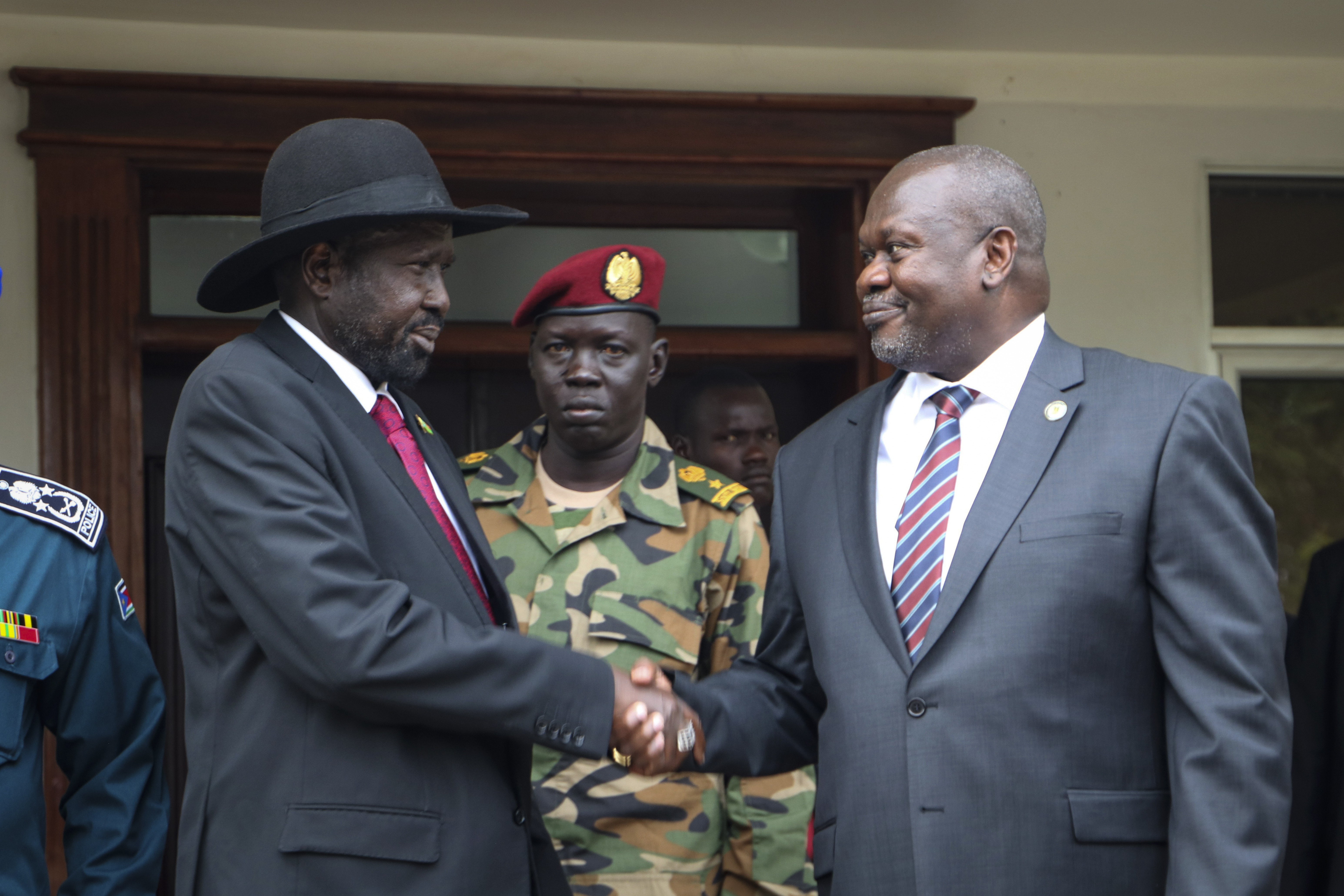 South Sudan's president Salva Kiir, left, and vice-president Riek Machar,