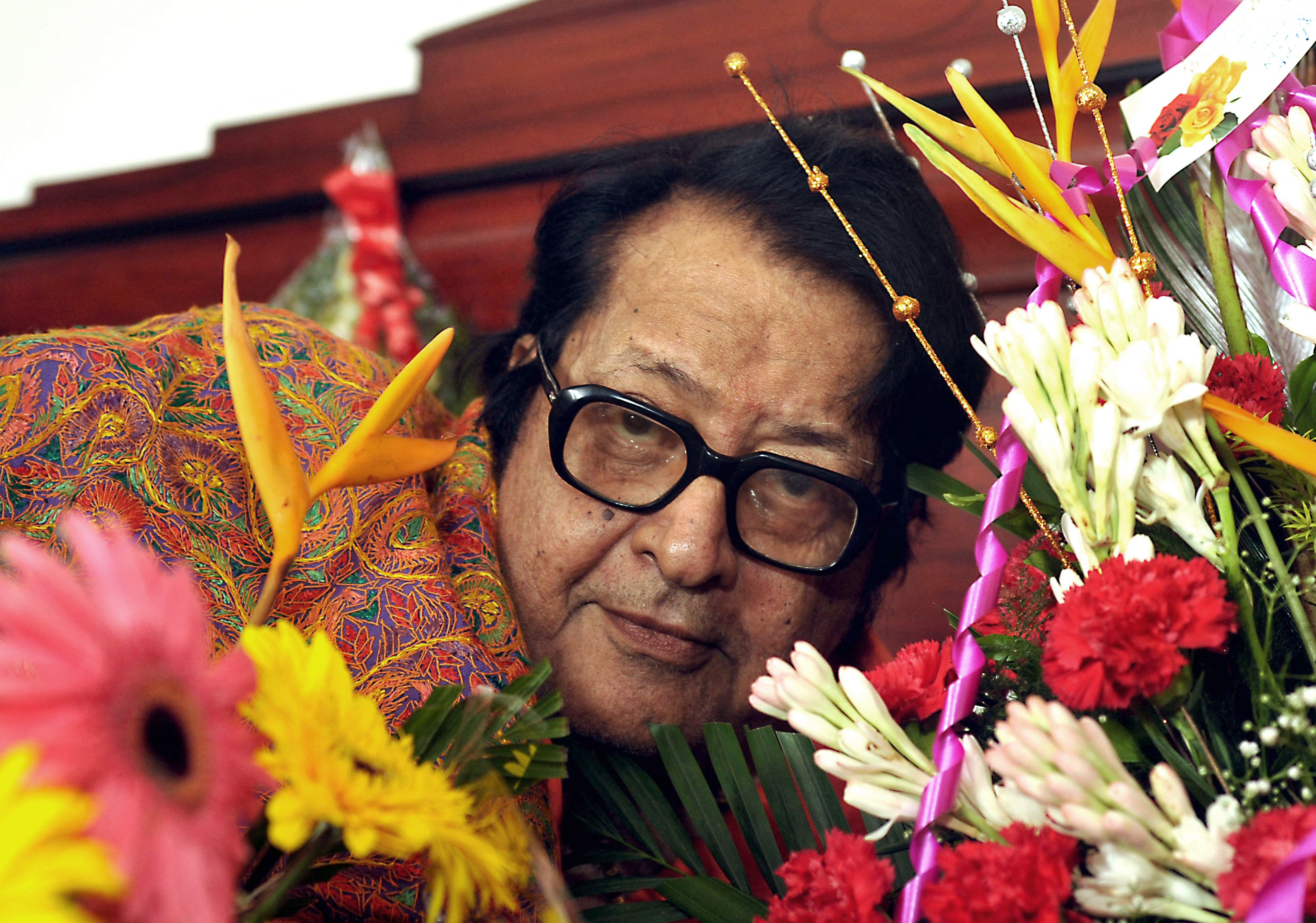 Indian Bollywood film actor and director Manoj Kumar poses on his 77th birthday in Mumbai.