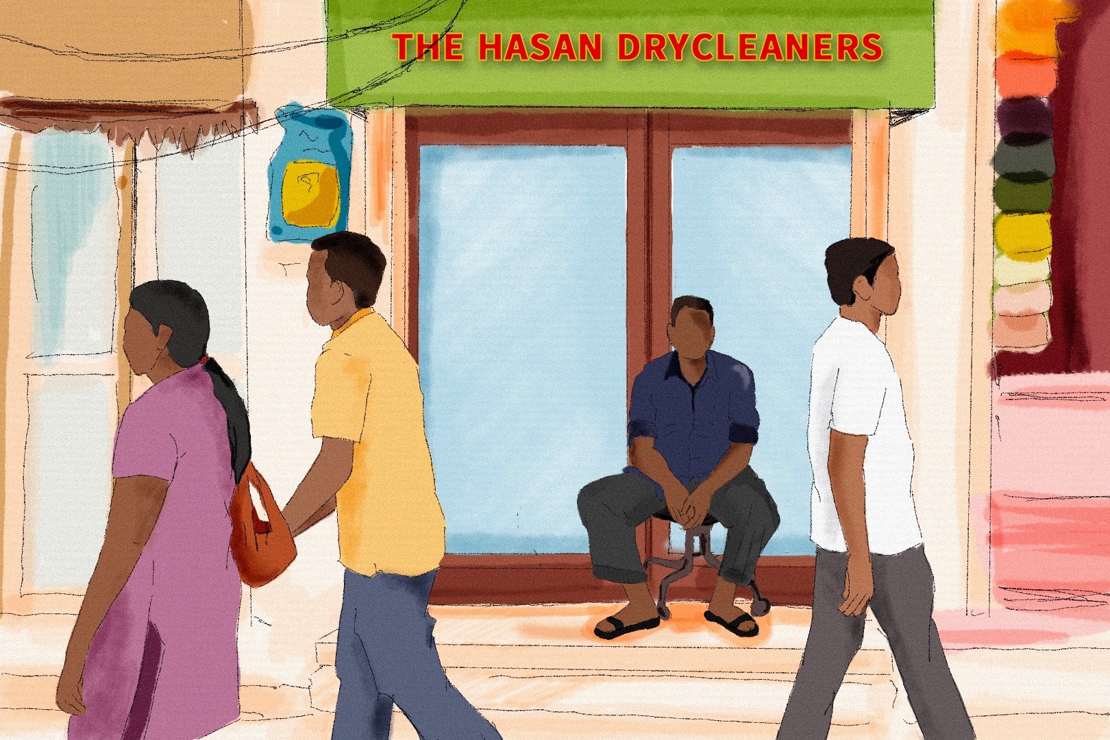 Ahamad Hasan was once the only dry-cleaner in the remote town of Nanda Nagar in northern India, visited by Hindu and Muslim customers alike. Now, he waits for hours for people to come by [Jawaher Al-Naimi/Al Jazeera]