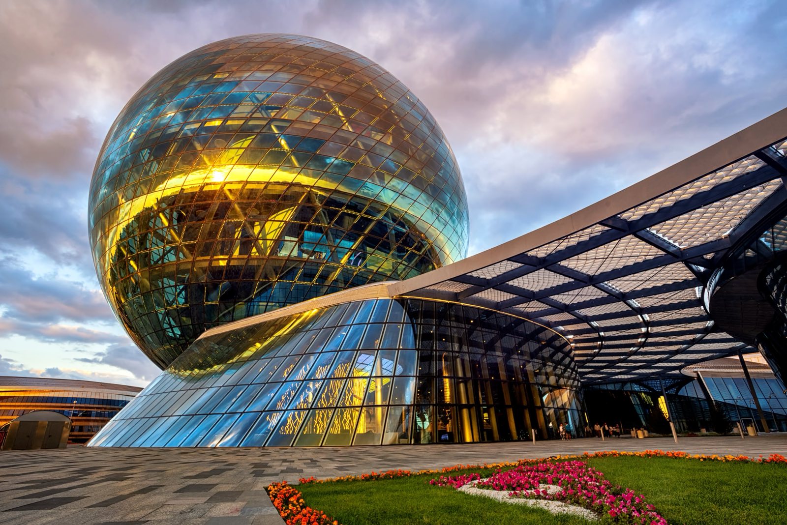 A photo shows Nur Alem Future Energy Museum