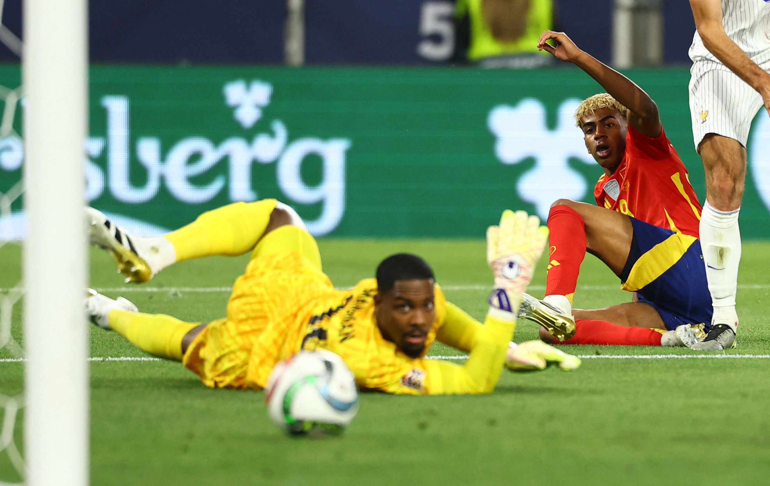 Spain's Lamine Yamal scores their fifth goal
