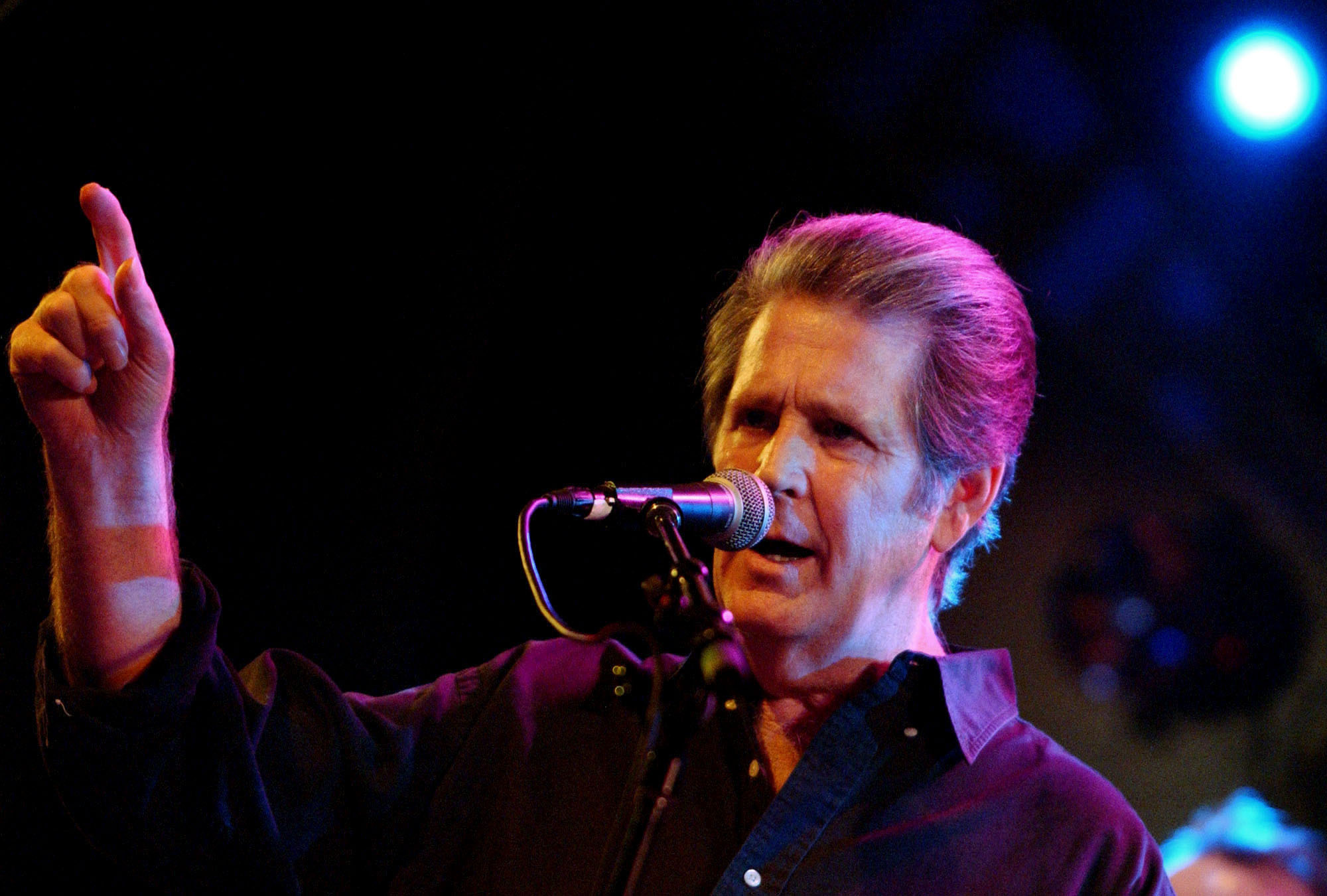 Singer Brian Wilson performs on stage on October 14, 2001 at the 4th Annual Carl Wilson Foundation Benefit Concert at the El Rey Theatre, in Los Angeles, California, the United States [Lucy Nicholson/AP Photo]