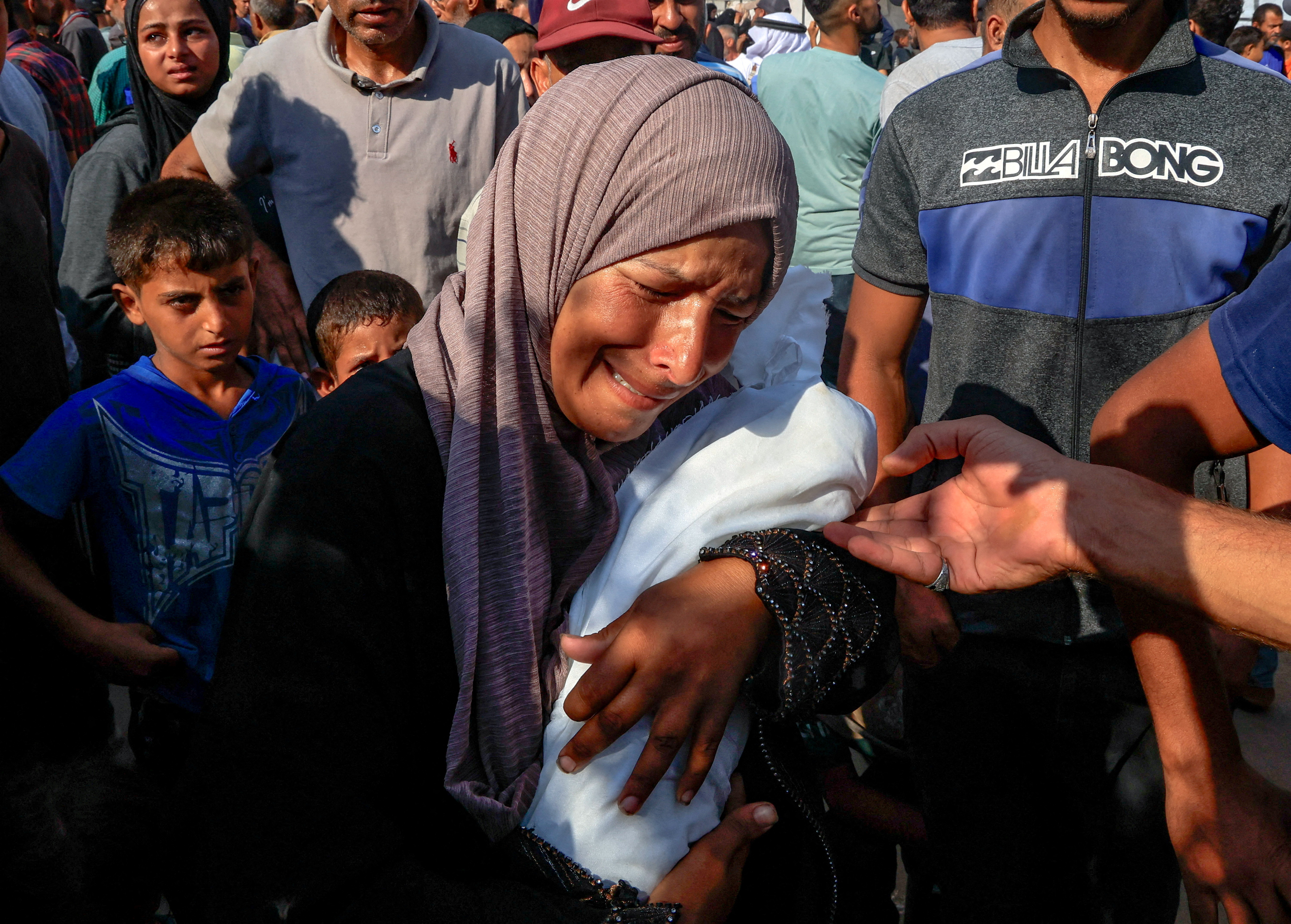 Palestinian mother Alaa Al-Najjar mourns her three-month-old baby Yehia, who died due to malnutrition amid a hunger crisis, according to medics, at Nasser Hospital in Khan Younis, in the southern Gaza Strip July 20, 2025.