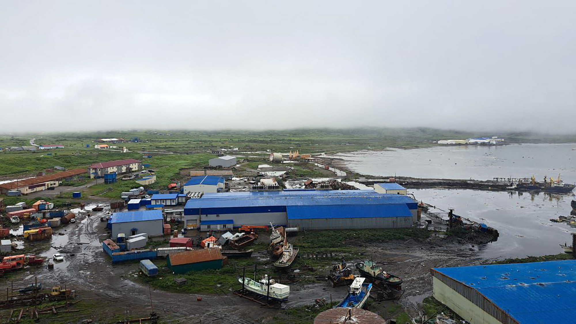 This handout picture released by the Sakhalin Region Government on July 30, 2025, shows the tsunami-hit Severo-Kurilsk on Paramushir, one of Russia&#039;s northern Kuril Islands [Handout/Russia&#039;s Sakhalin Region Government via AFP]